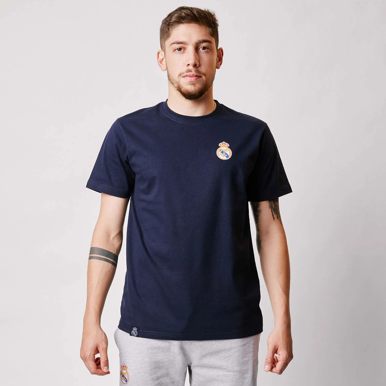 Mens Essentials Color Crest T-Shirt Navy - Image 3