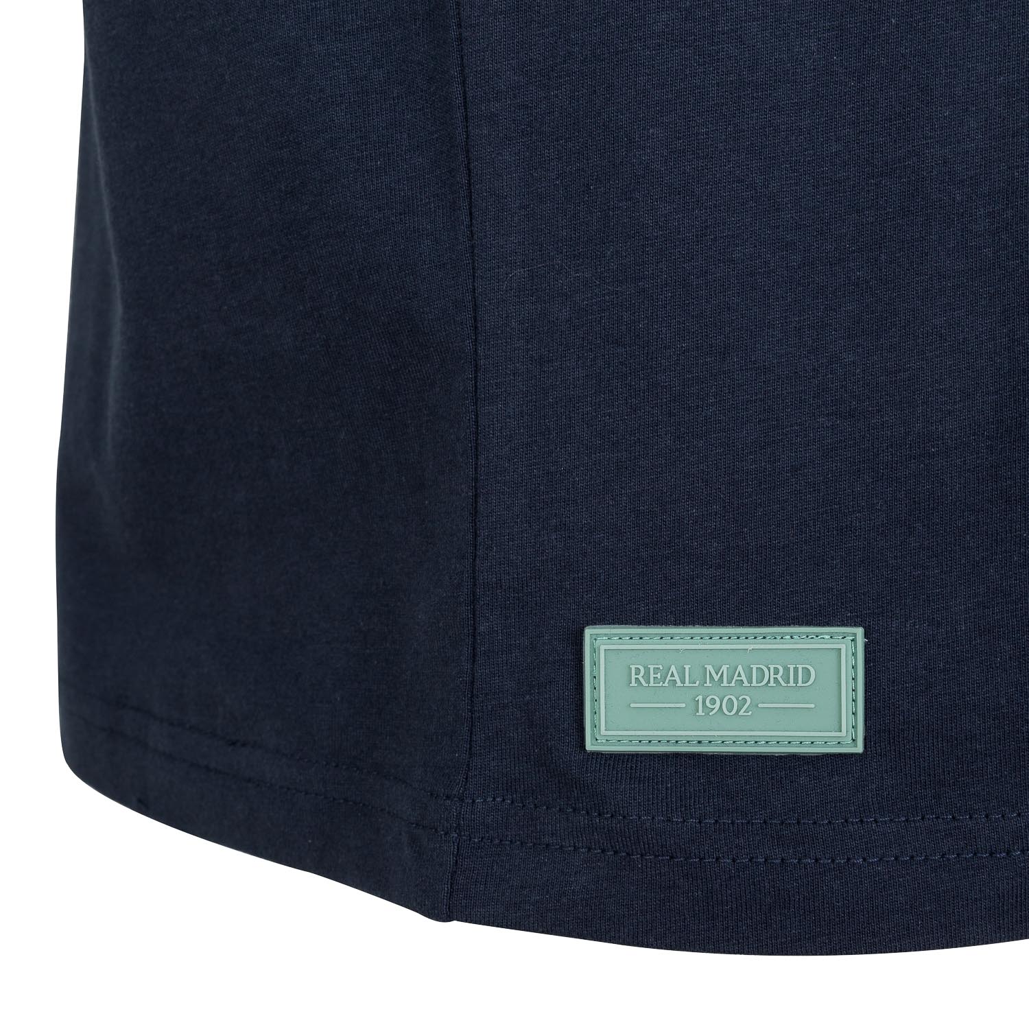 Mens Raised Rubber Text T-Shirt 1902 Navy Mint - Image 4