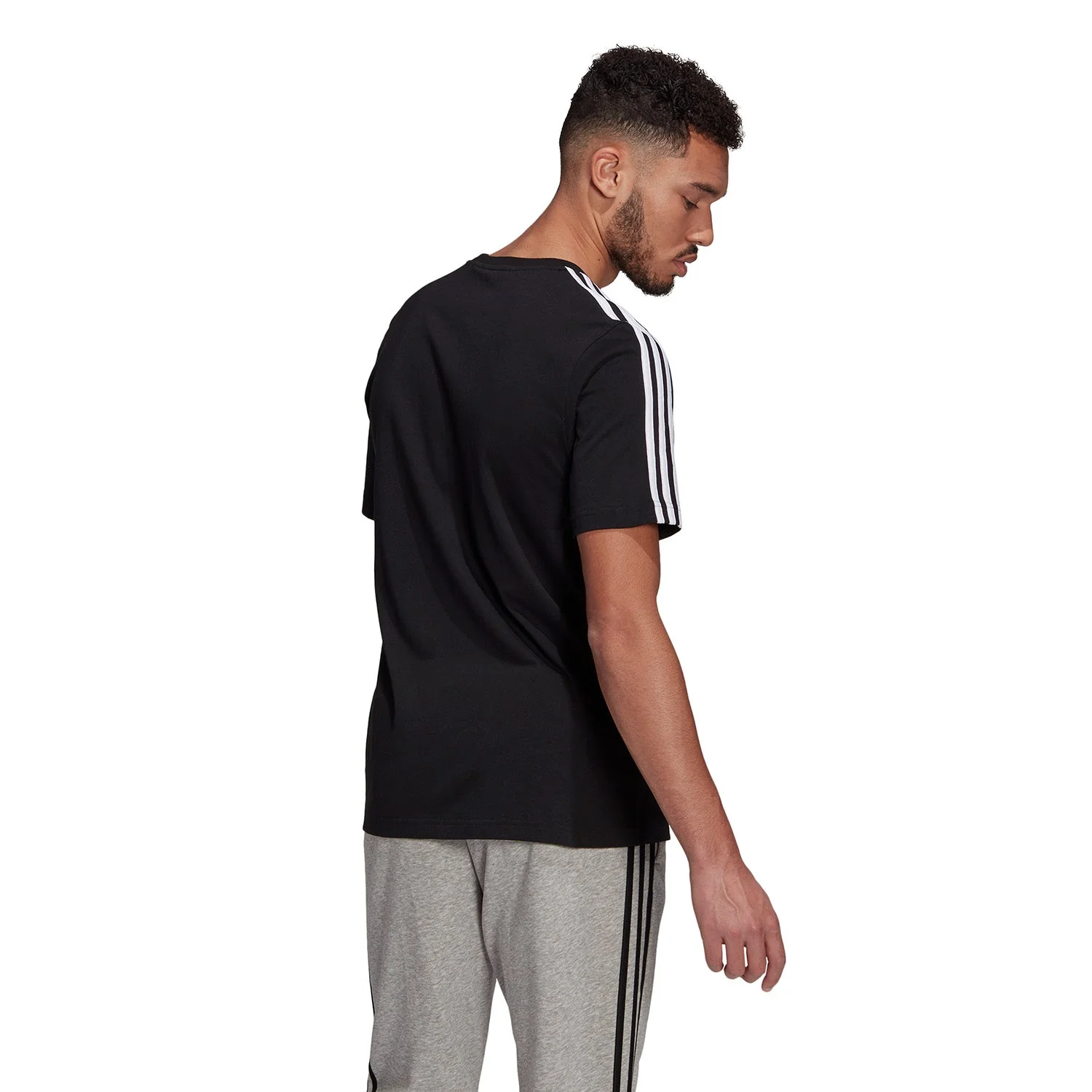 Mens adidas Training TTS T-Shirt Black - Image 2