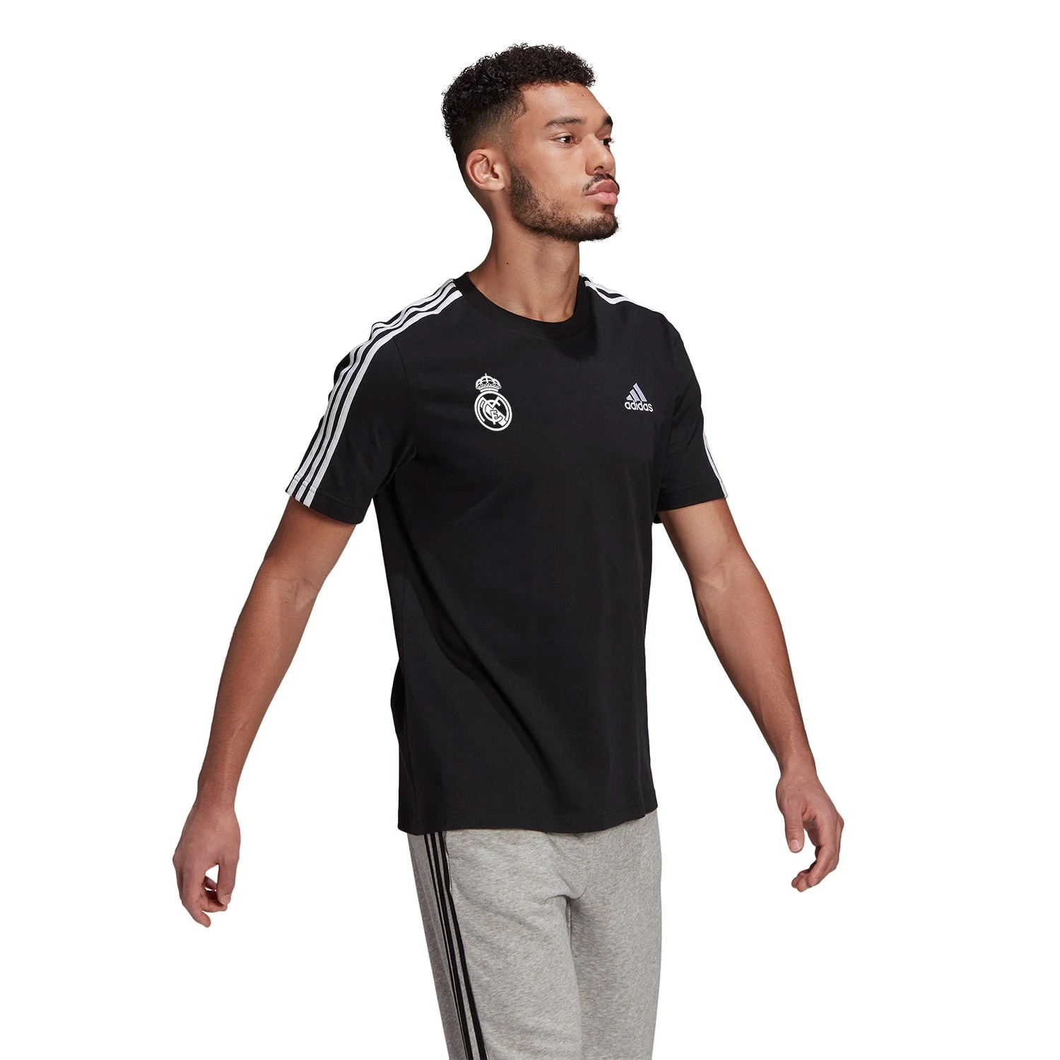 Mens adidas Training TTS T-Shirt Black - Image 3