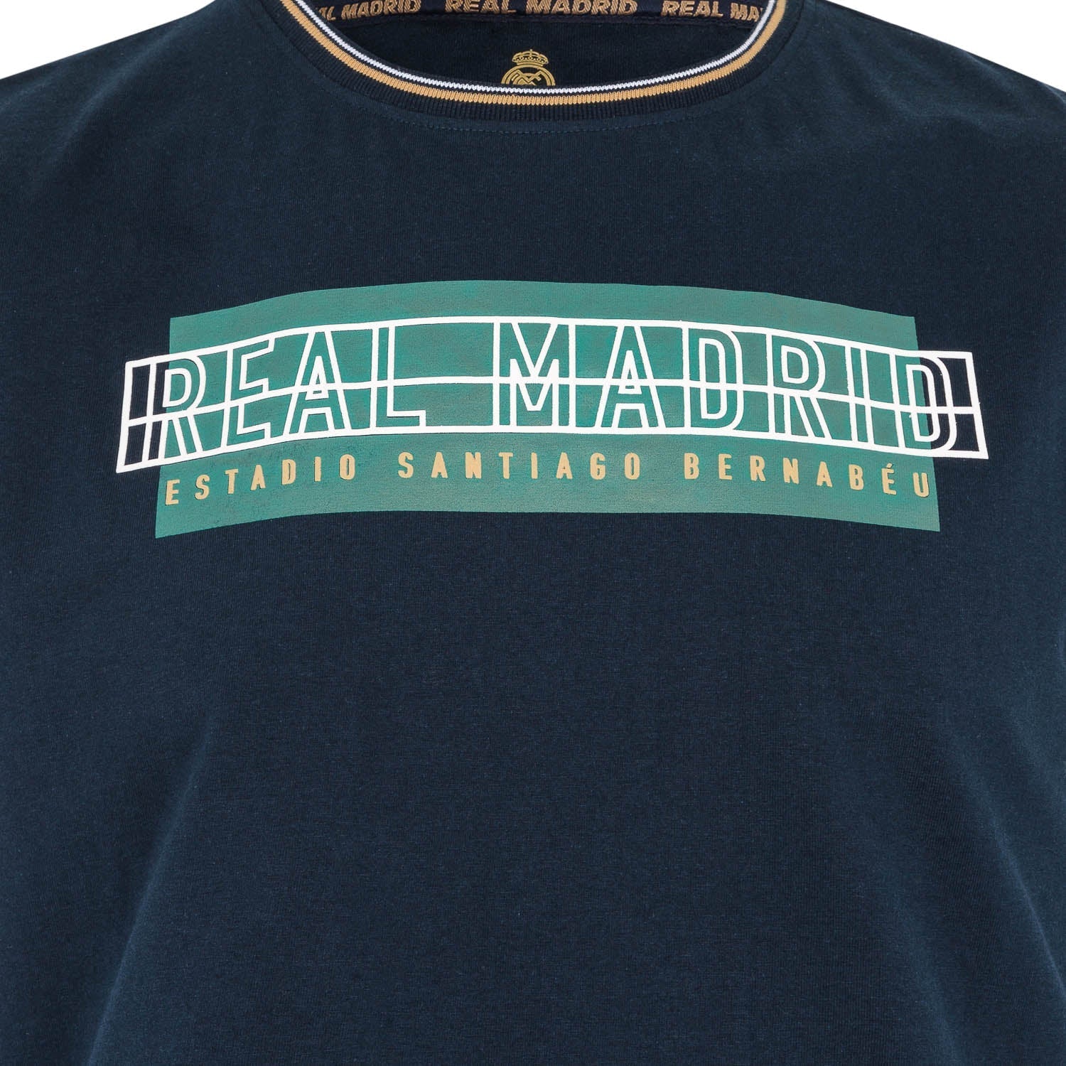 Mens Text T-Shirt Navy/Green - Image 4