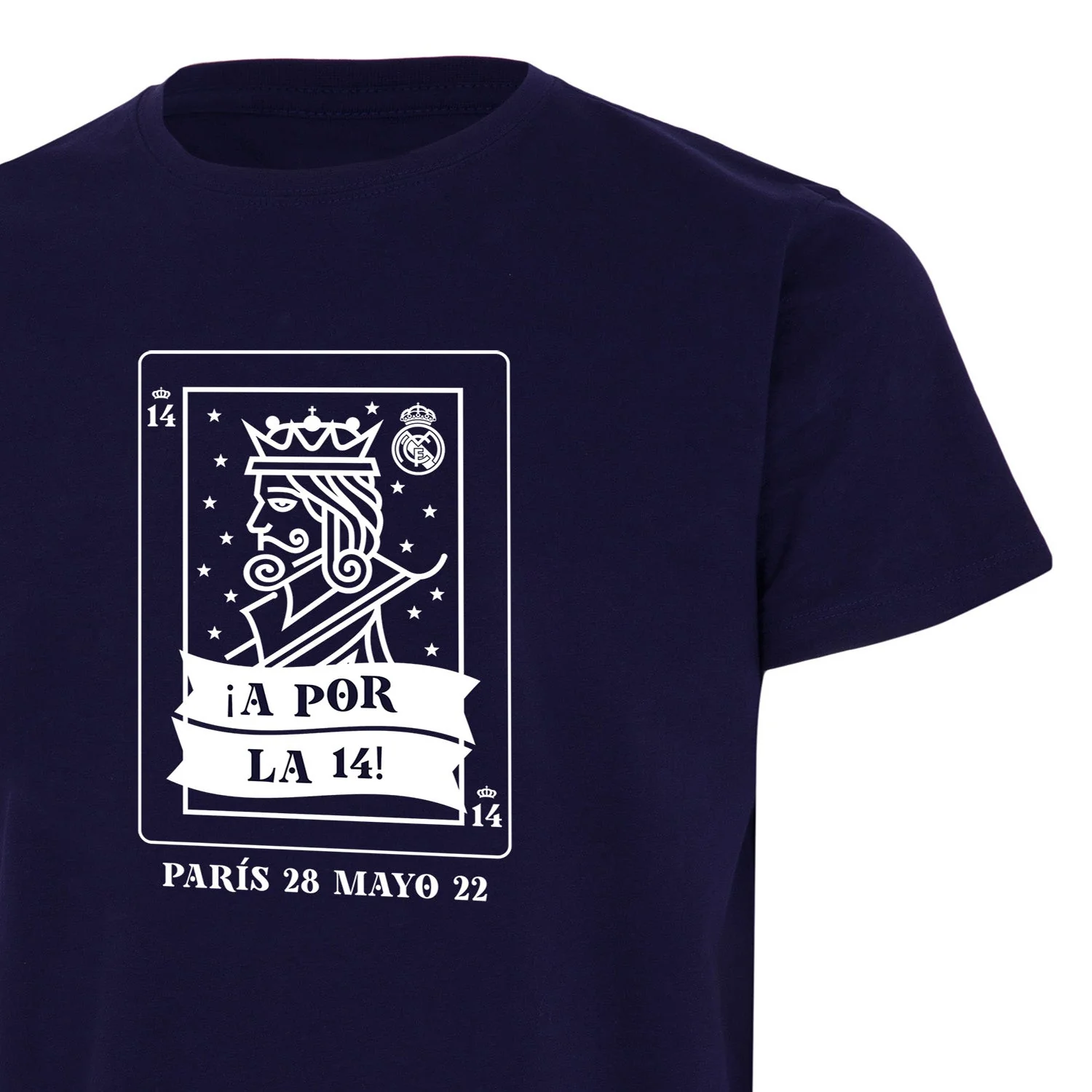 Mens A Por La 14 T-Shirt Navy - Image 3