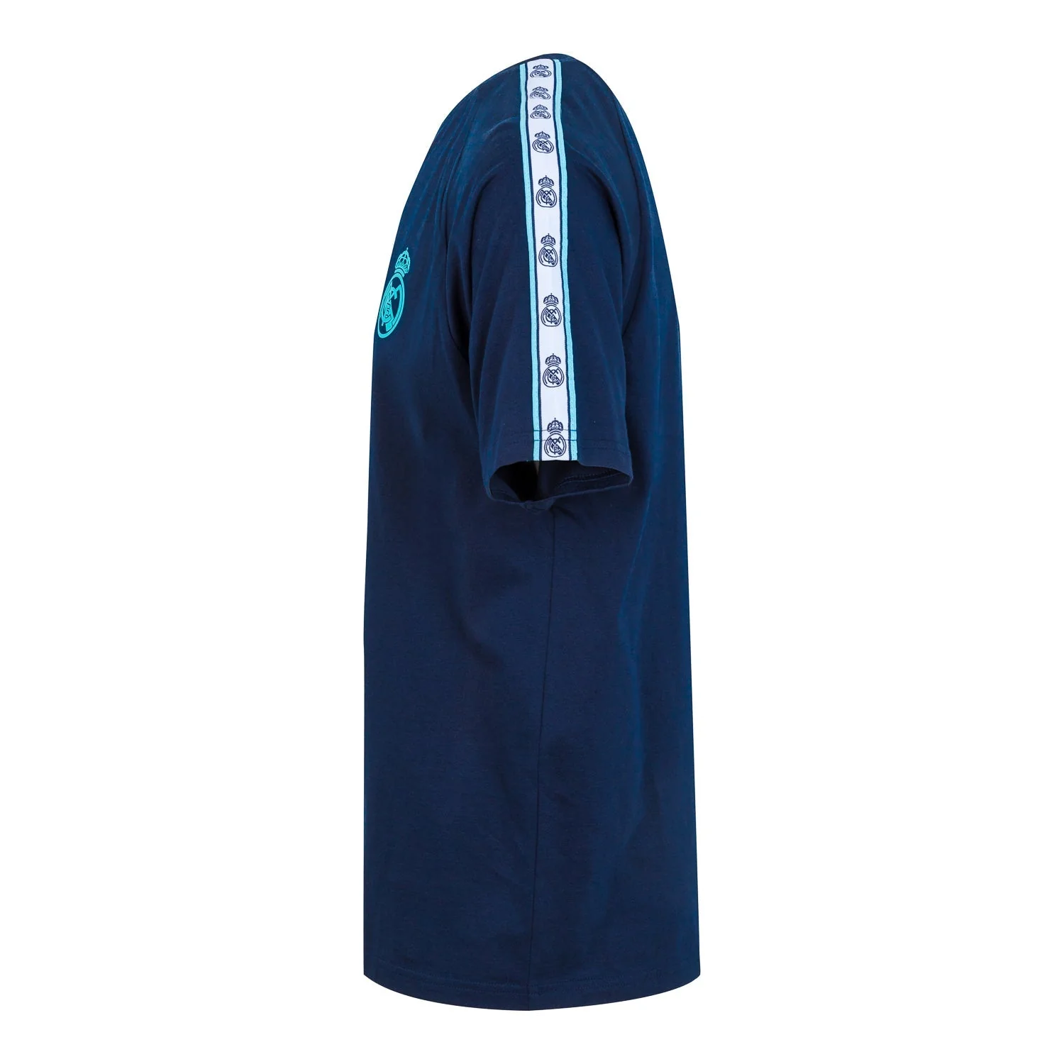Madrid Sky Mens Tape Sleeve T-Shirt Navy - Image 3