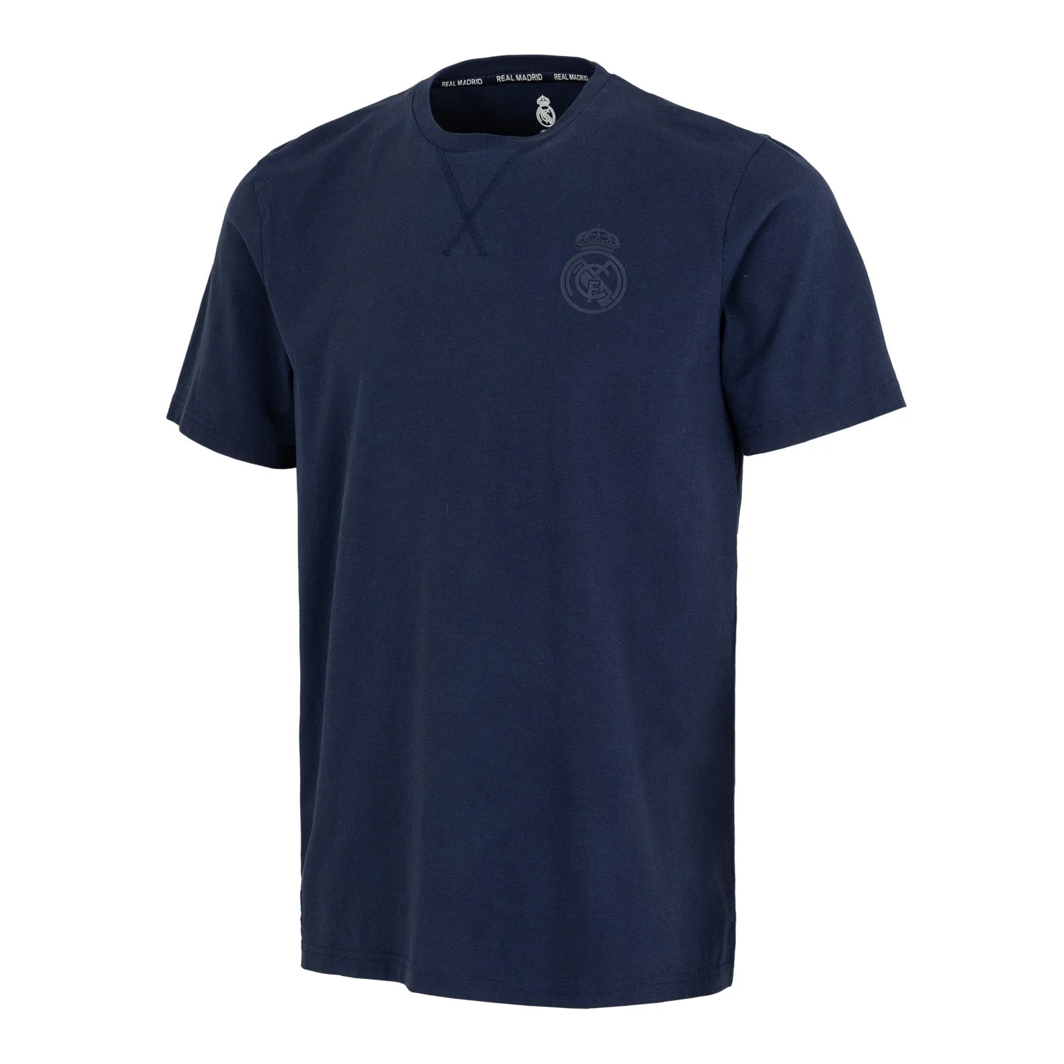Sakura Unisex Cross Neck Stitch T-Shirt Navy - Image 3