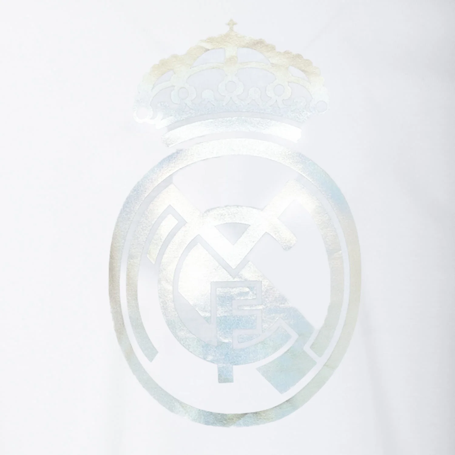 Bernabéu Neon Lights Mens RMCF Reflective Logo T-Shirt White - Image 3