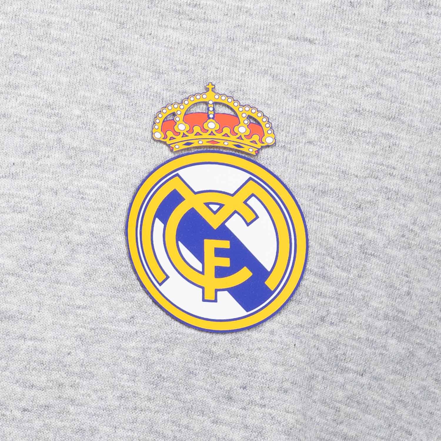 Mens ECO Essentials Real Madrid Color Crest T Shirt Light Grey - Image 2