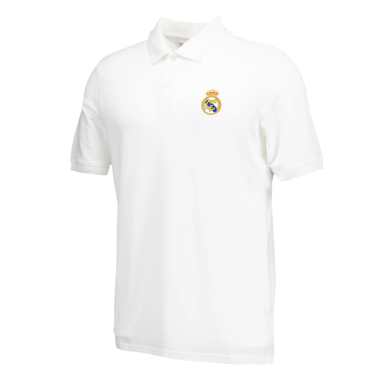 Mens ECO Essentials Real Madrid Color Crest Polo White - Image 4