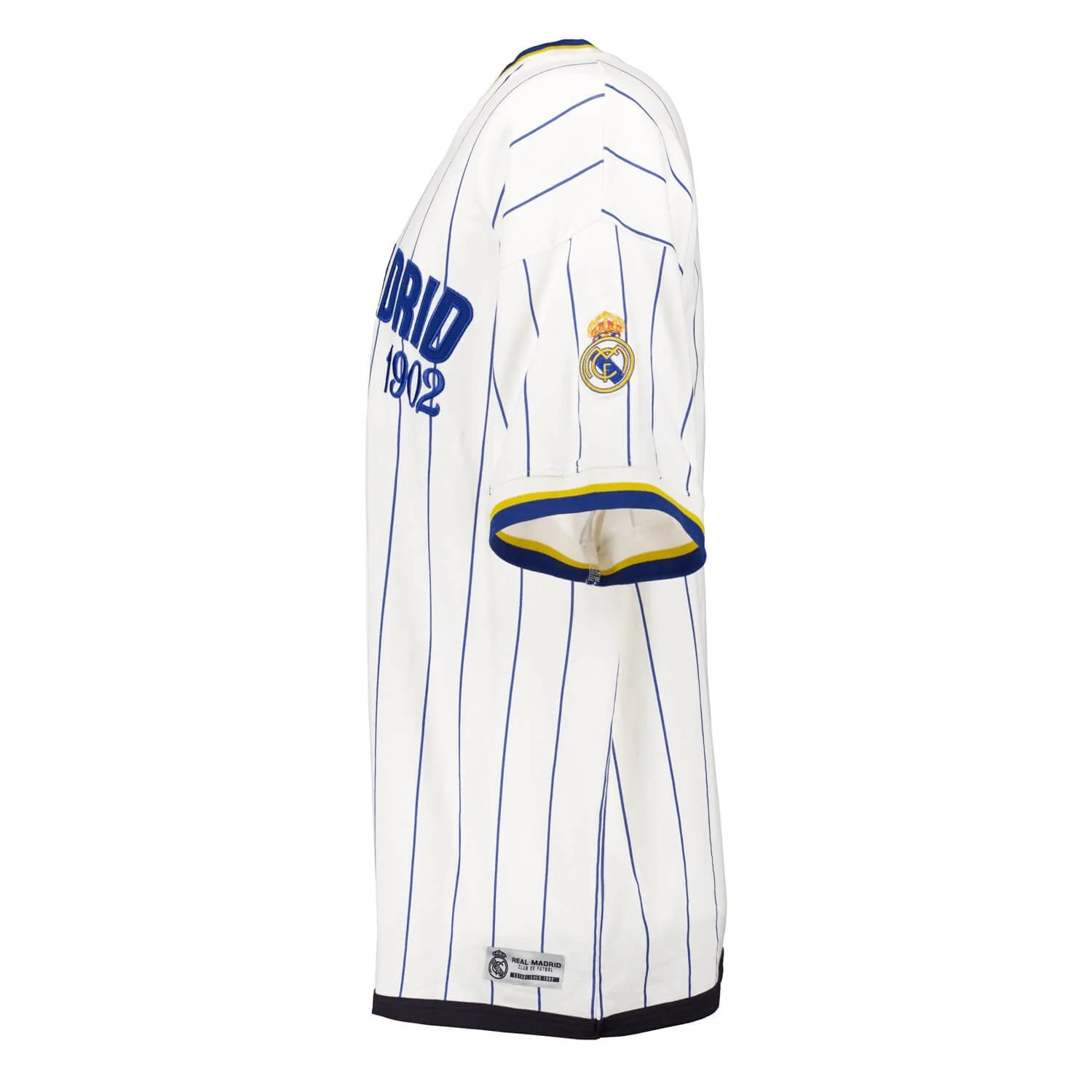 Mens Oversized Striped Baseball T-Shirt Off White Real Madrid - Image 3