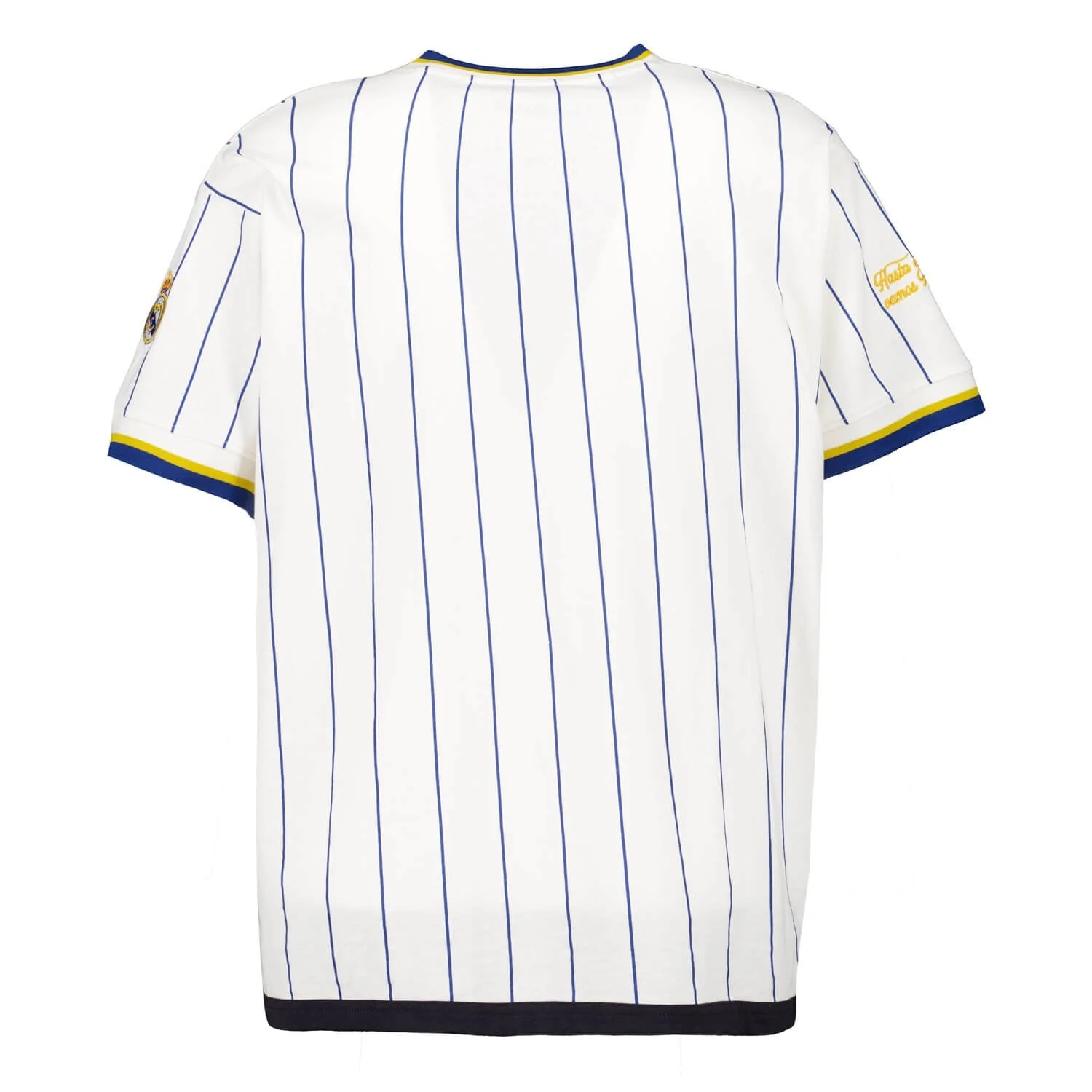 Mens Oversized Striped Baseball T-Shirt Off White Real Madrid - Image 4