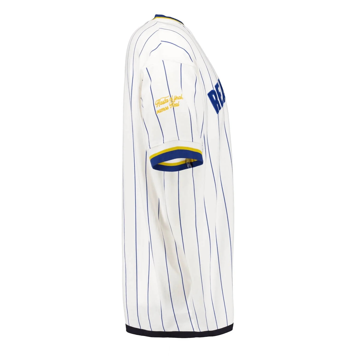 Mens Oversized Striped Baseball T-Shirt Off White Real Madrid - Image 5