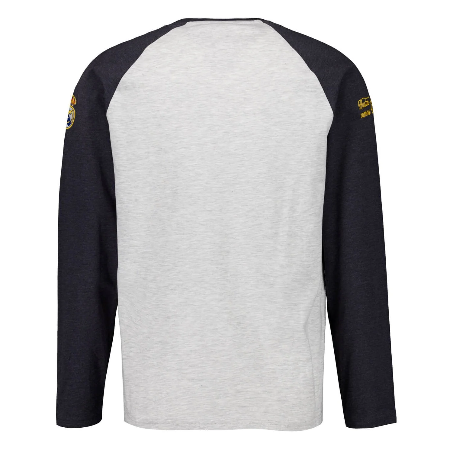 Mens Long Sleeve Printed Baseball T-Shirt Grey Real Madrid - Image 4