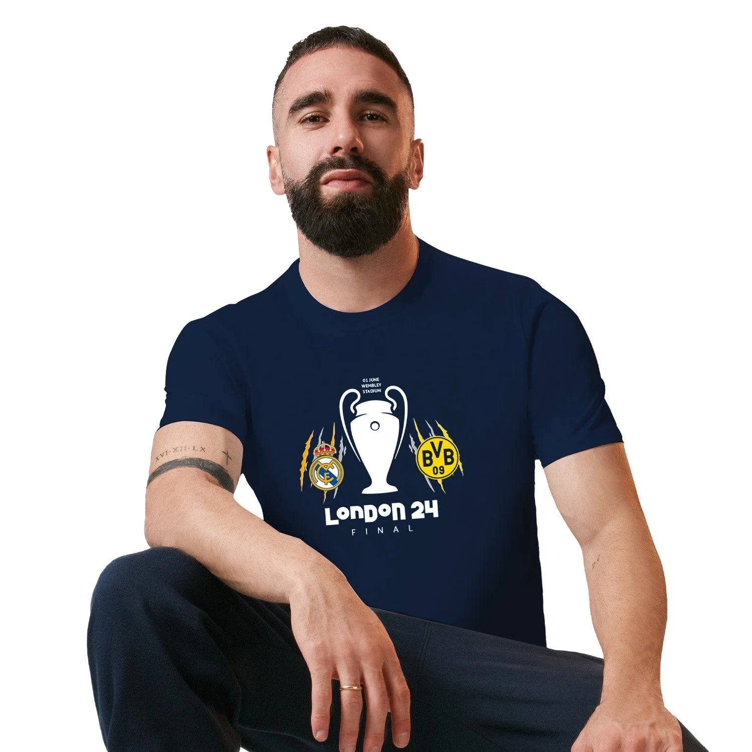 Mens UCL Final London 24 Friendship T-Shirt Navy - Image 3