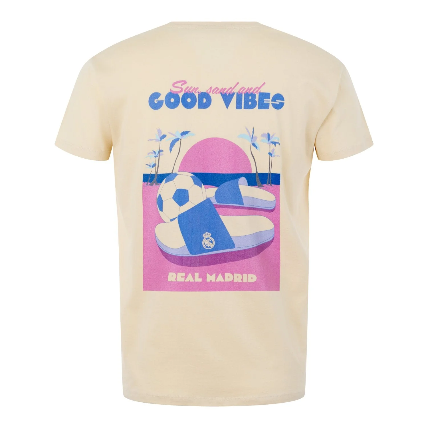 Mens Pink Summer Vibes T-Shirt Beige - Image 2