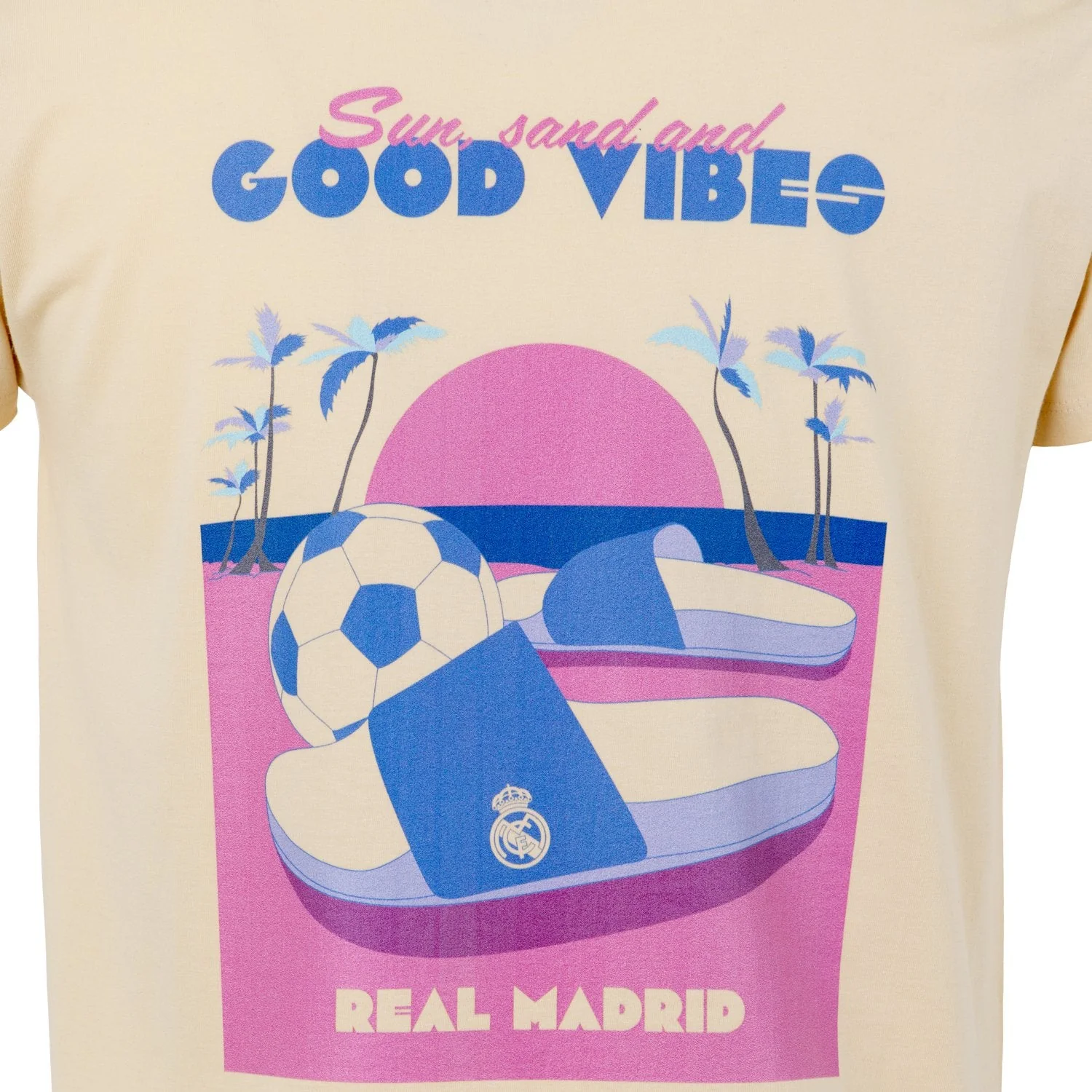 Mens Pink Summer Vibes T-Shirt Beige - Image 3