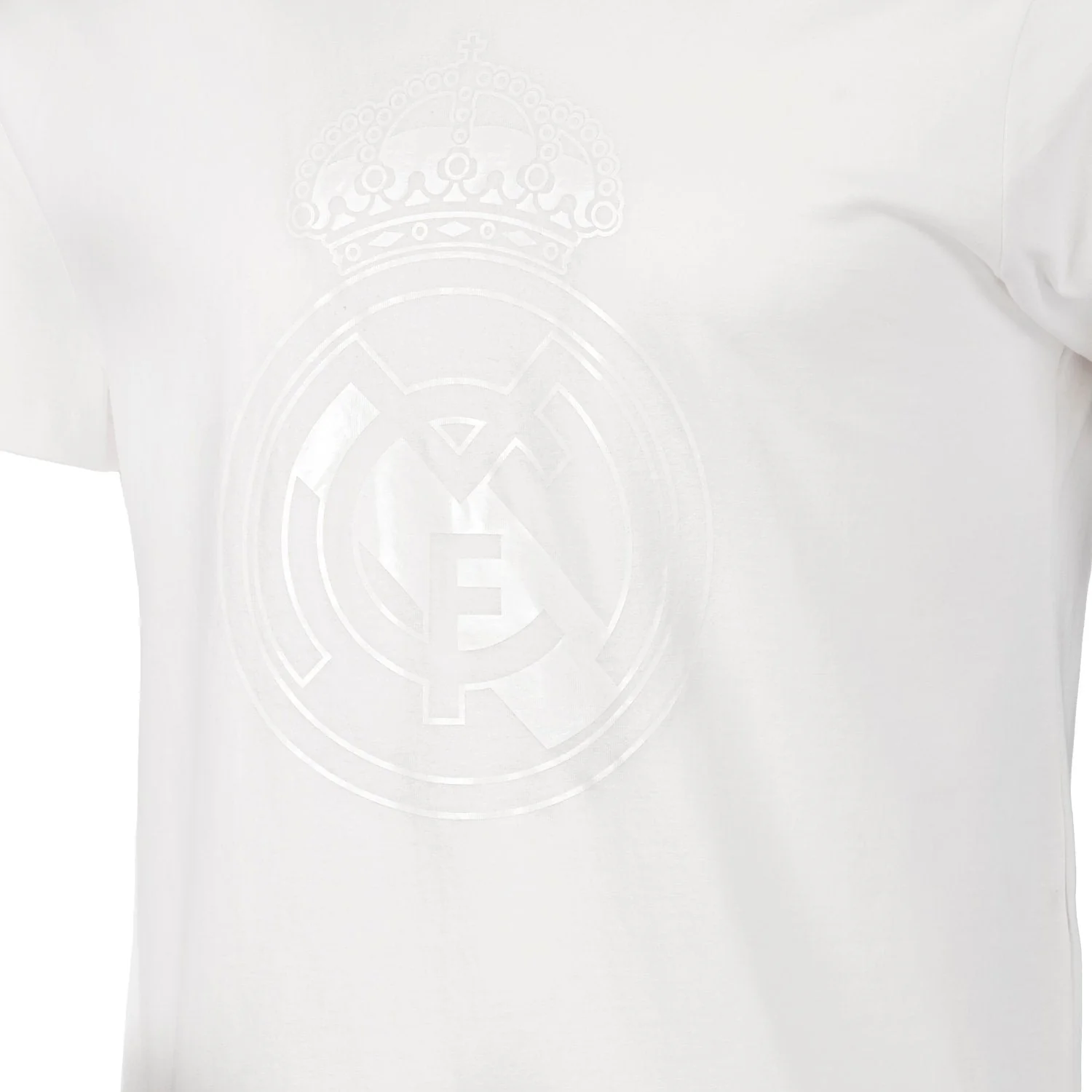 Mens Blackout T-Shirt Crest White Real Madrid - Image 4