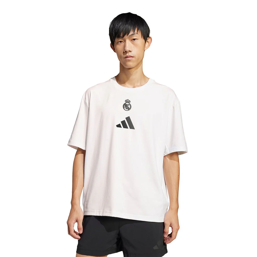 Mens adidas Real Urban T-Shirt White - Image 2