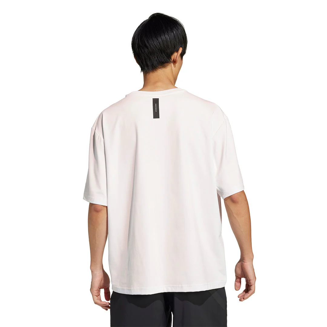 Mens adidas Real Urban T-Shirt White - Image 3