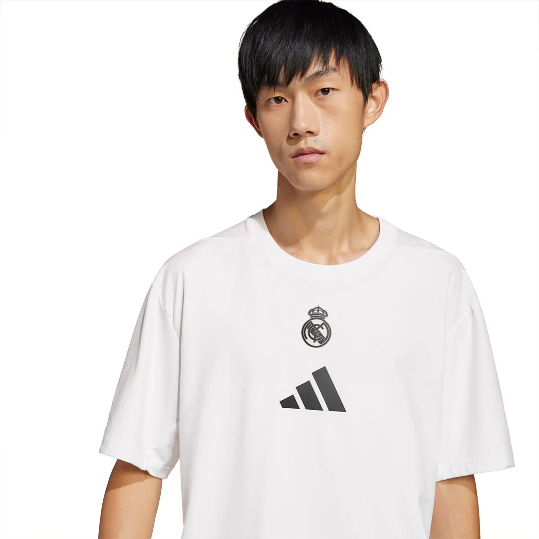 Mens adidas Real Urban T-Shirt White - Image 4