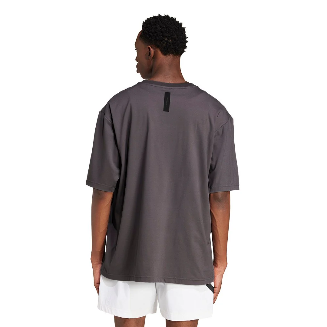 Mens adidas Real Urban T-Shirt Grey - Image 2