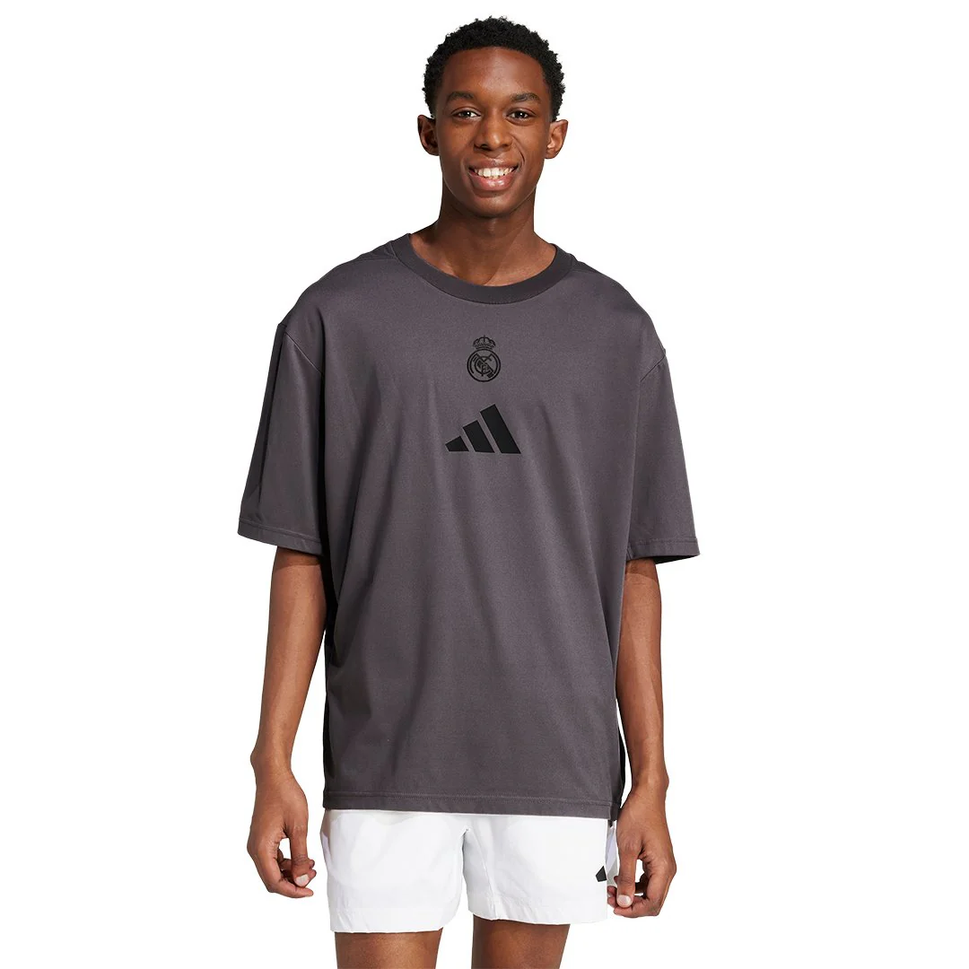 Mens adidas Real Urban T-Shirt Grey - Image 3