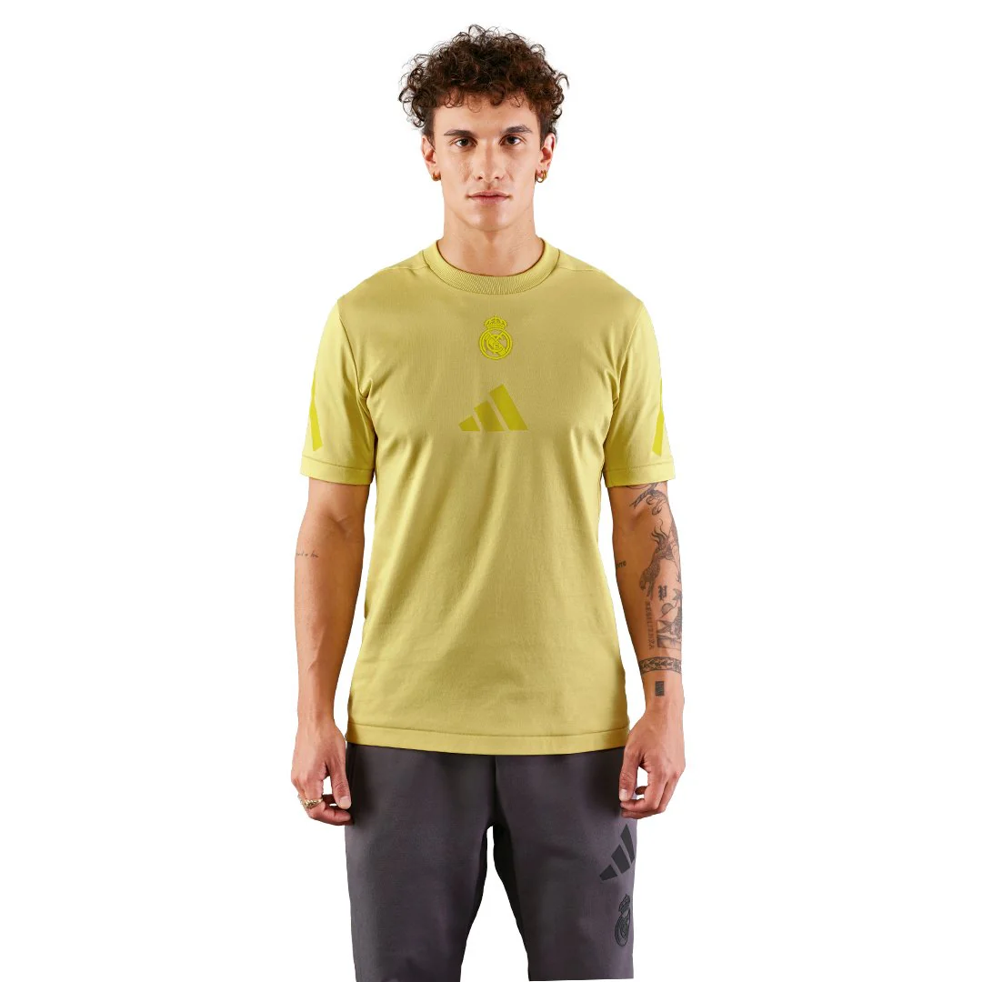 Mens adidas Real Urban T-Shirt Yellow - Image 2