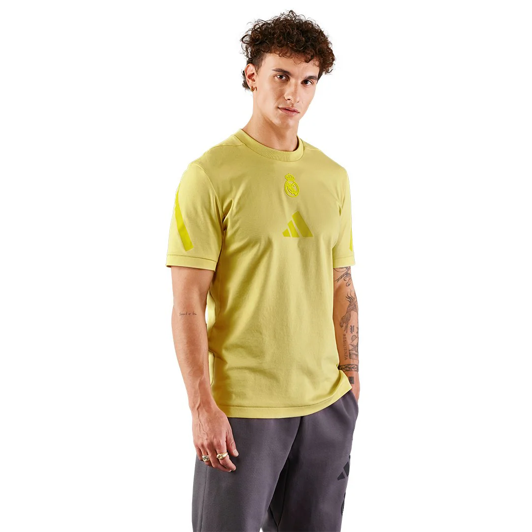 Mens adidas Real Urban T-Shirt Yellow - Image 4