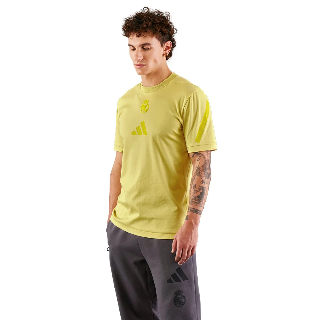 Mens adidas Real Urban T-Shirt Yellow - Image 5