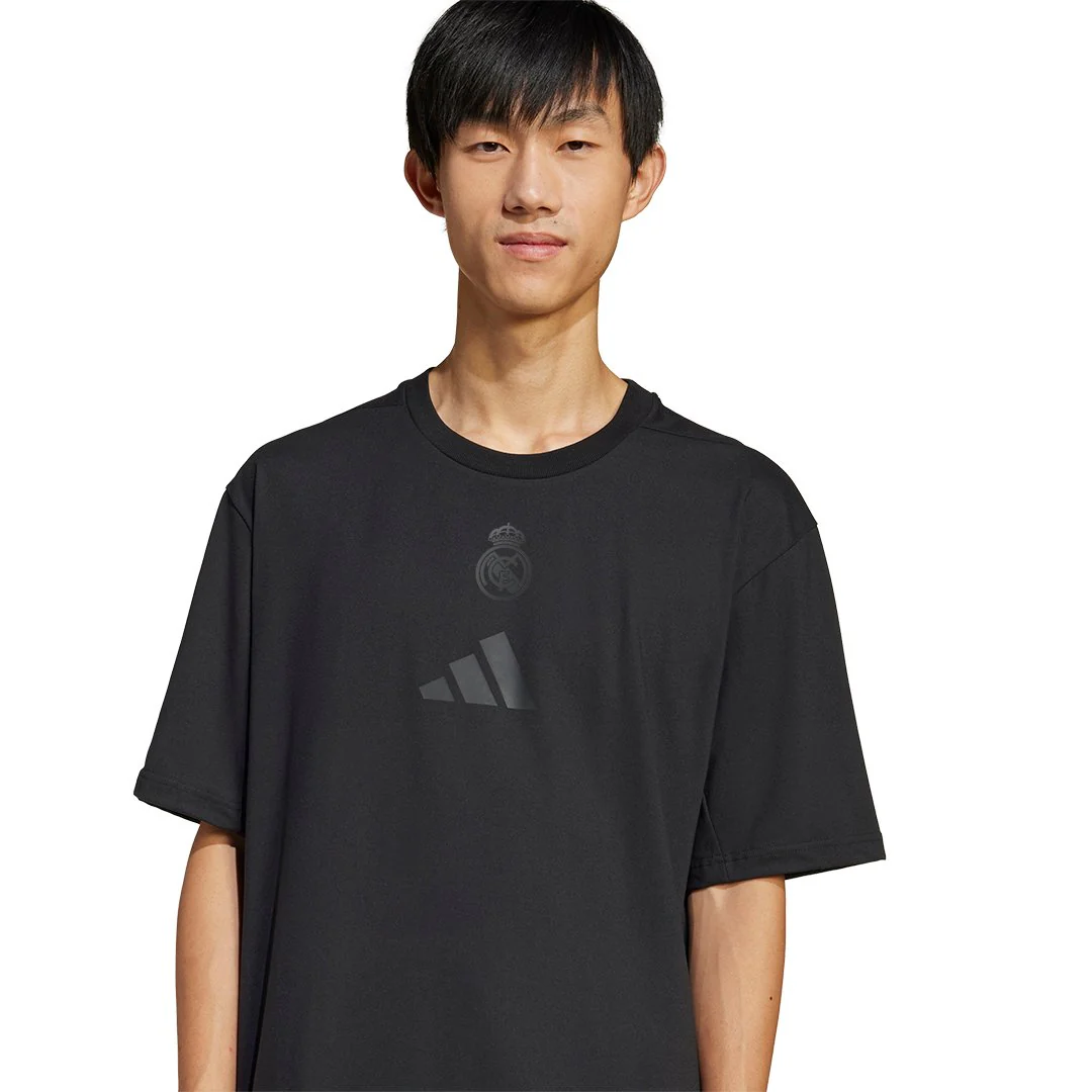 Mens adidas Real Urban T-Shirt Black - Image 2
