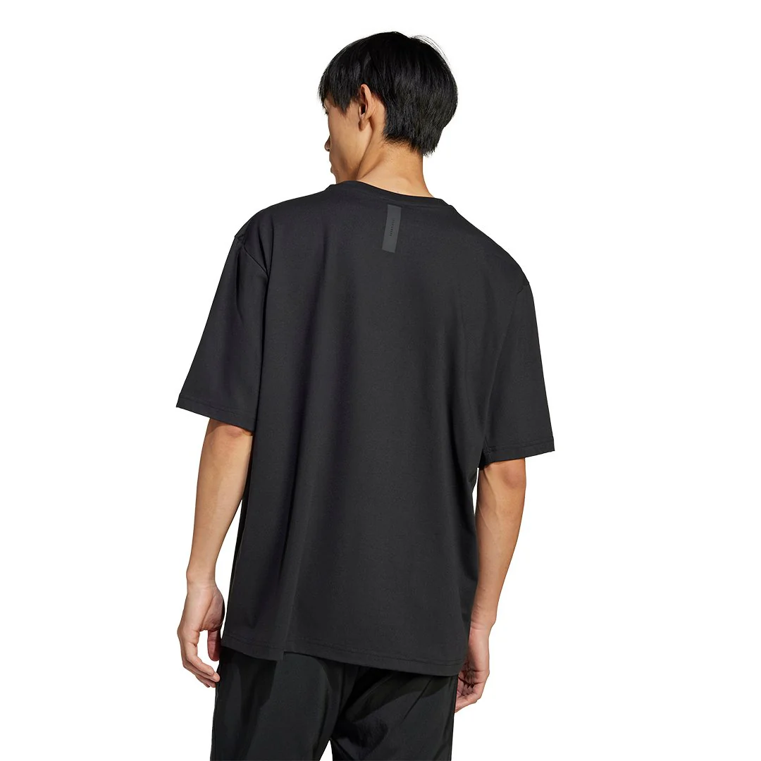 Mens adidas Real Urban T-Shirt Black - Image 3