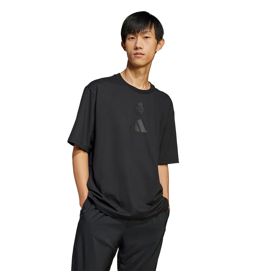 Mens adidas Real Urban T-Shirt Black - Image 4
