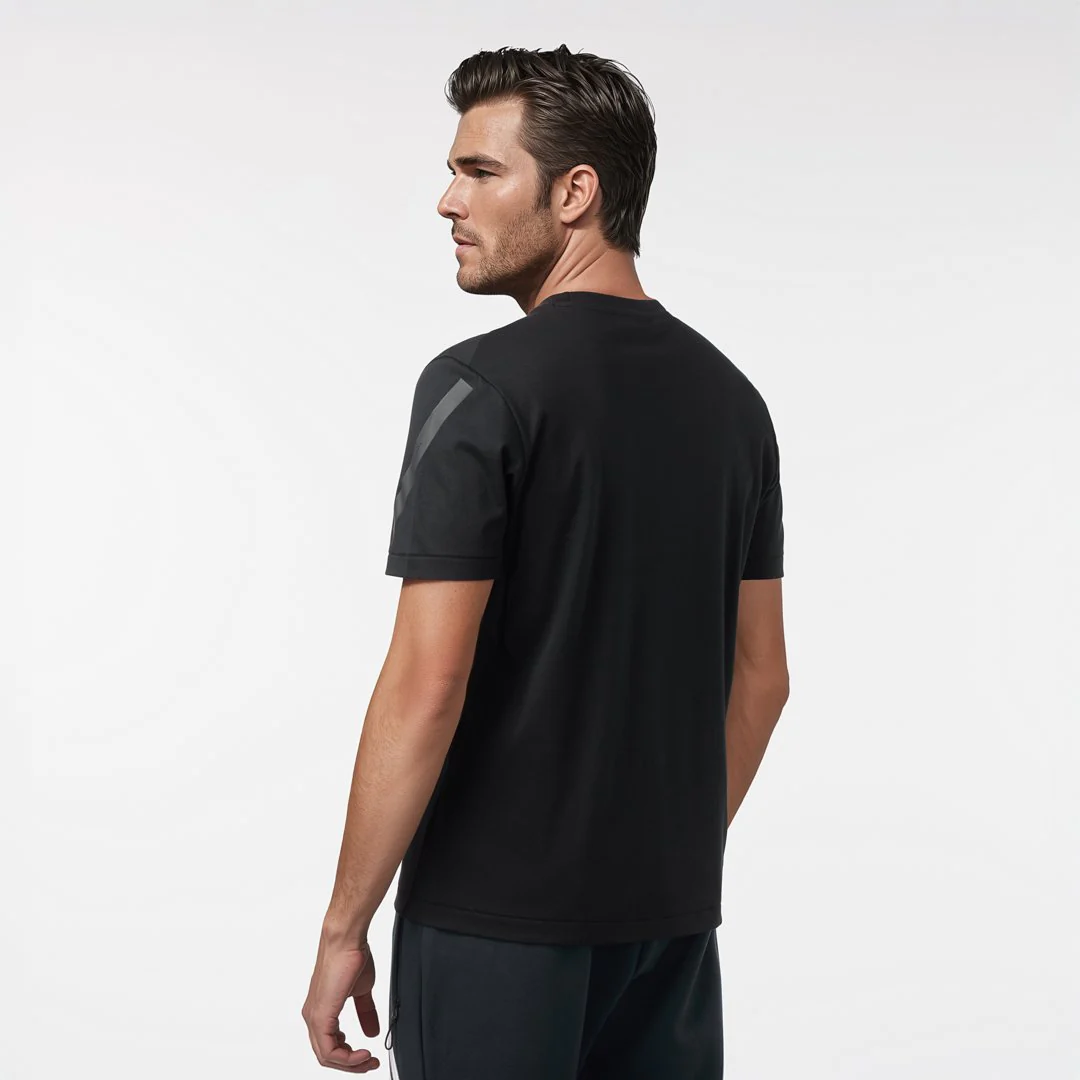 Mens adidas Real Urban T-Shirt Black - Image 4