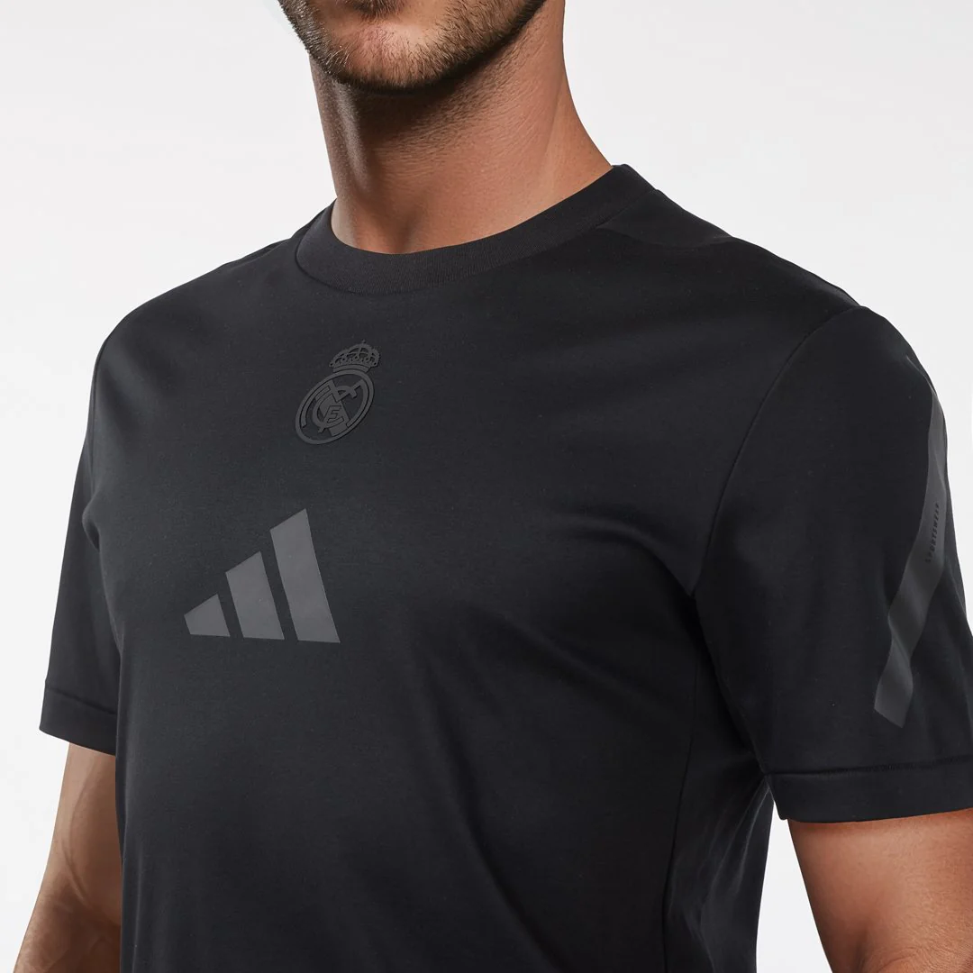 Mens adidas Real Urban T-Shirt Black - Image 5
