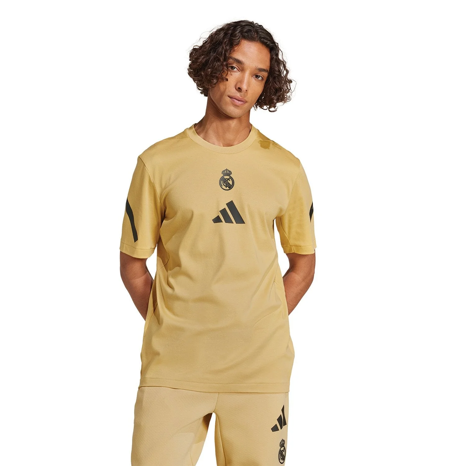 Mens adidas Real Urban T-Shirt Oat - Image 2