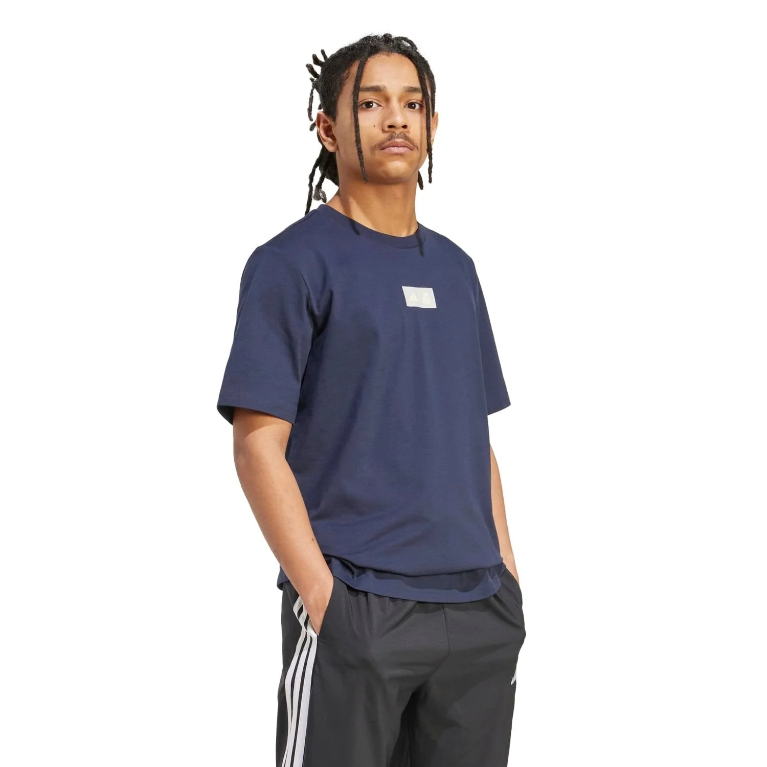 Mens adidas SZN Graphic T-Shirt 25/26 Navy - Image 3