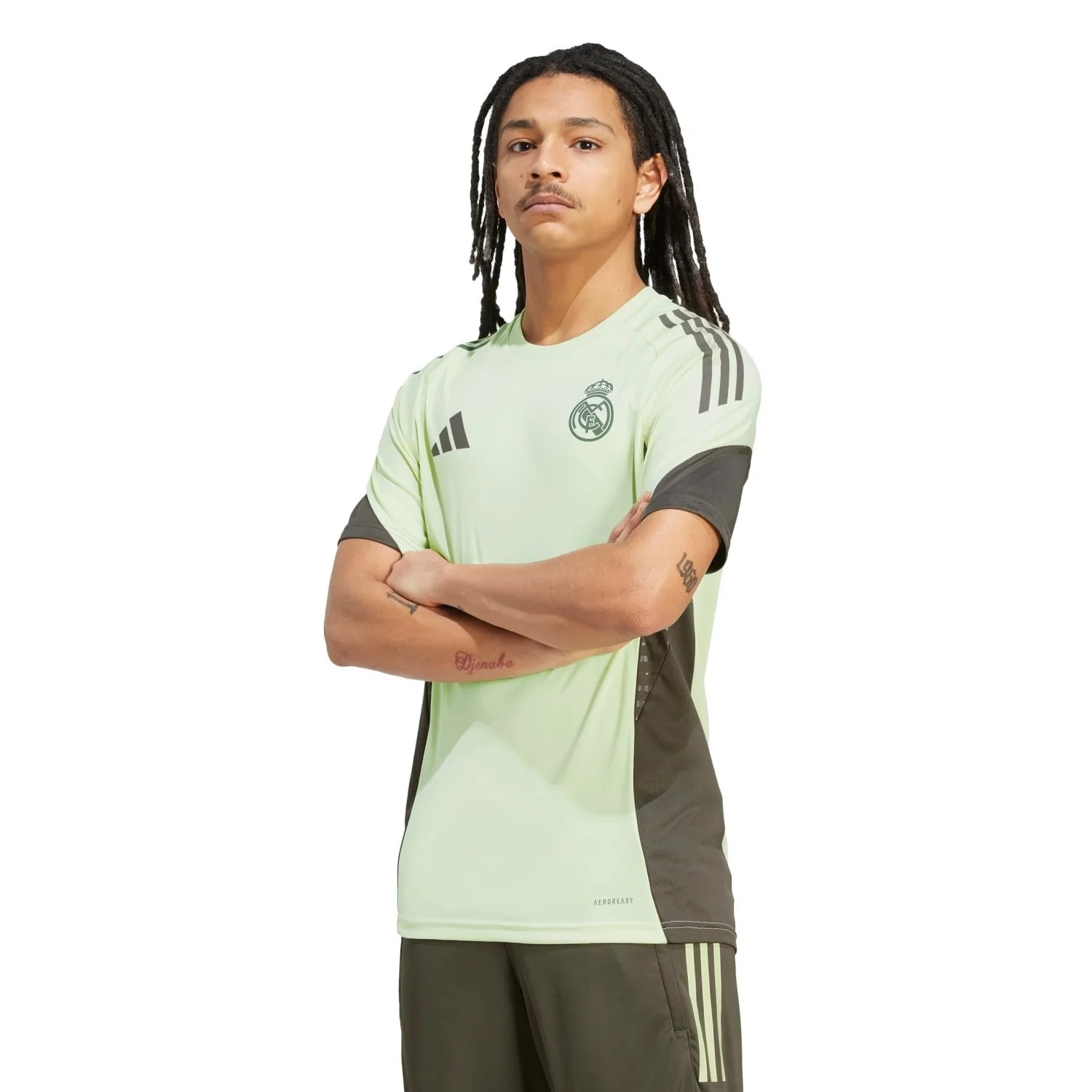 Mens adidas Training Shirt 25/26 Lime Green - Image 4