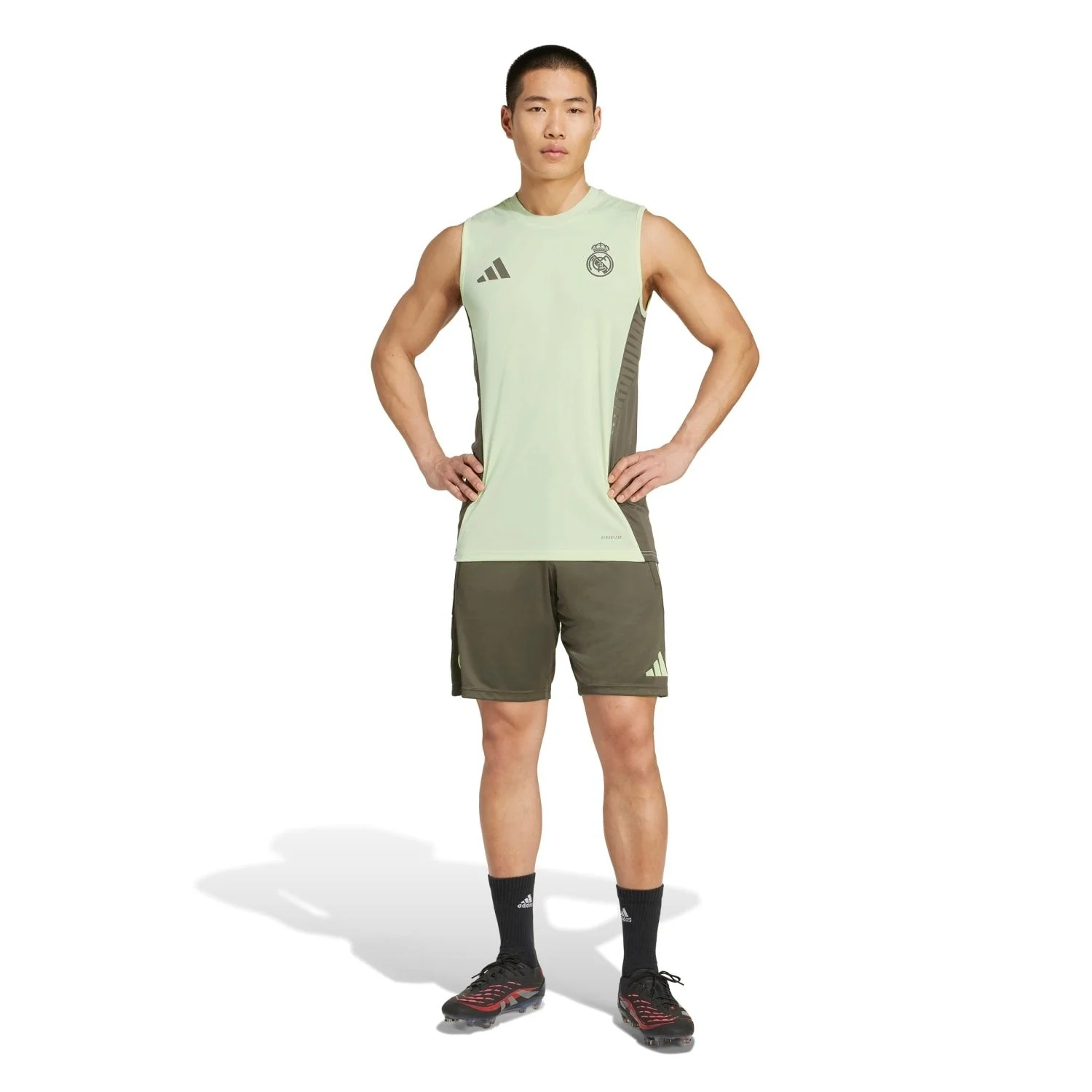 Mens adidas Training Sleeveless Shirt 25/26 Lime Green - Image 4