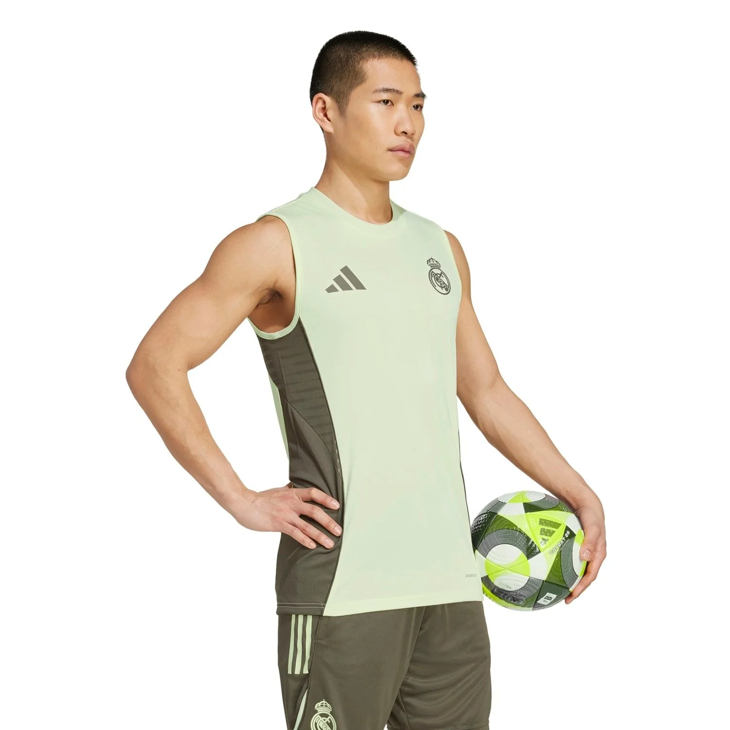 Mens adidas Training Sleeveless Shirt 25/26 Lime Green - Image 6