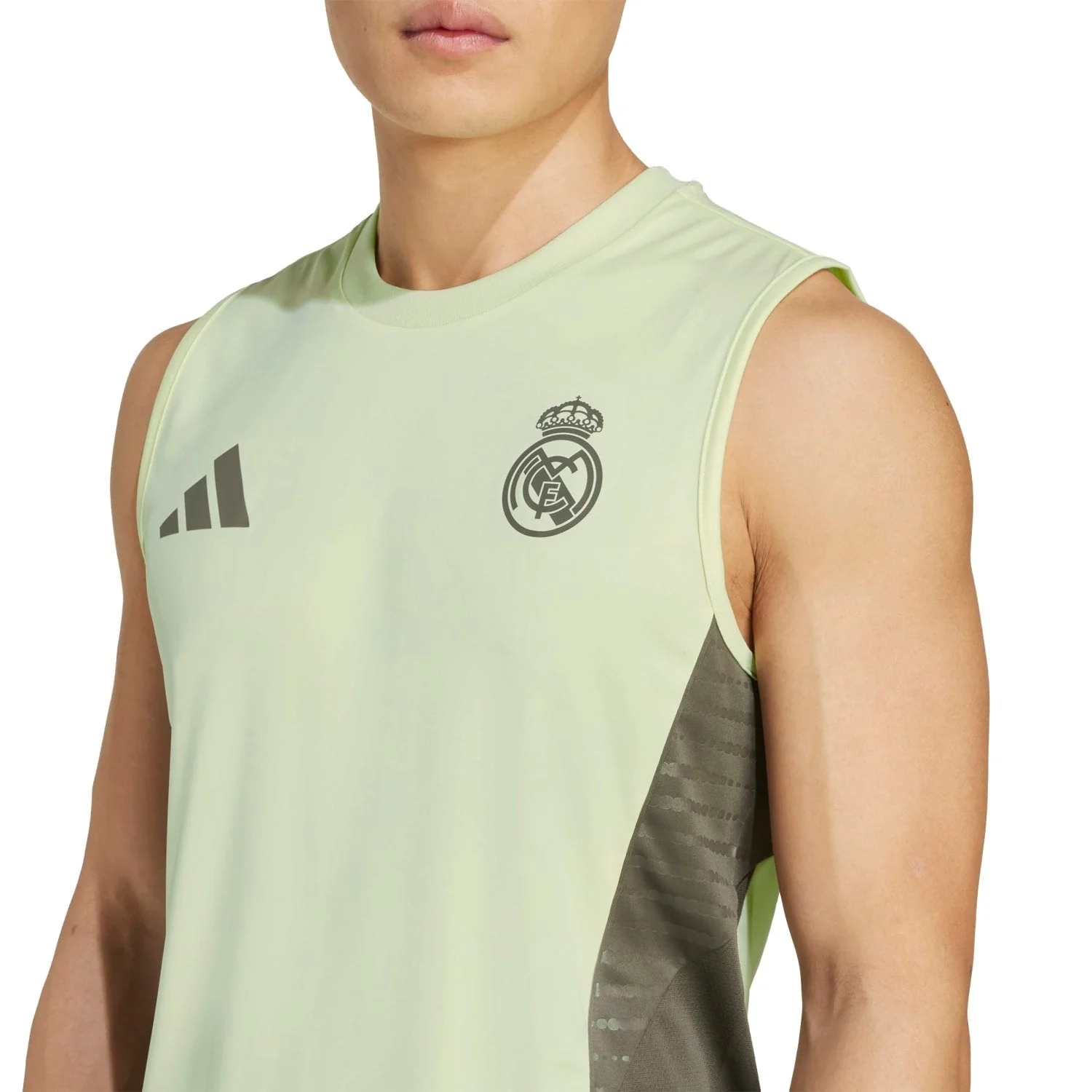 Mens adidas Training Sleeveless Shirt 25/26 Lime Green - Image 7