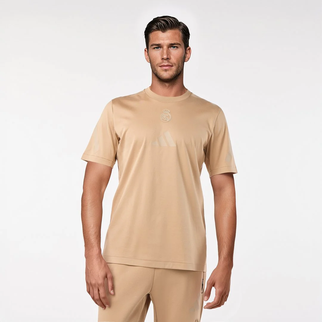 Mens Adidas Real Urban T-shirt Beige - Image 5