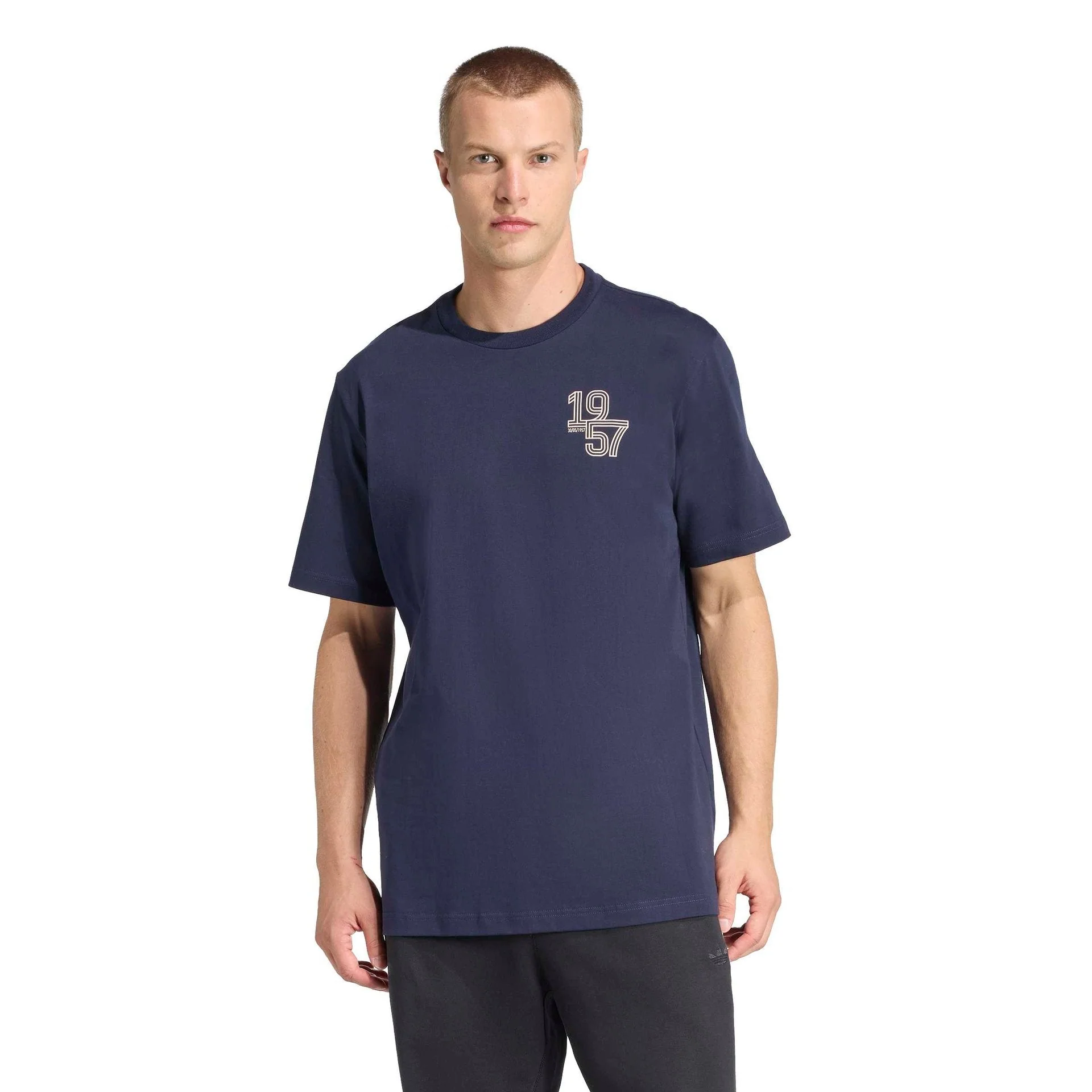 Mens adidas Heritage Pack T-Shirt Navy | 1957 - Image 6