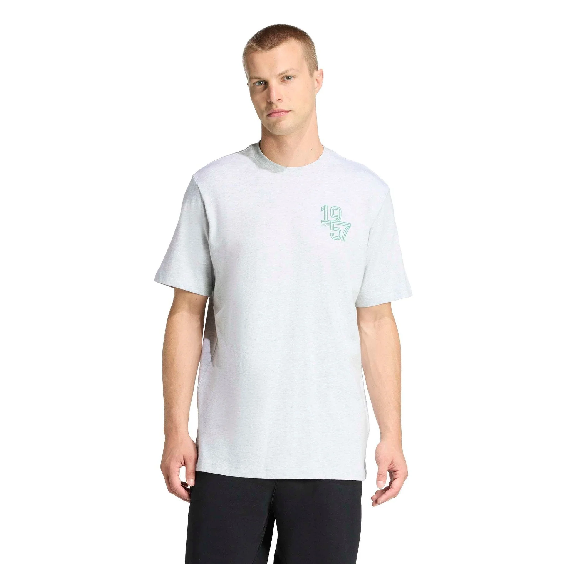 Mens adidas Heritage Pack T-Shirt Grey | 1957 - Image 3