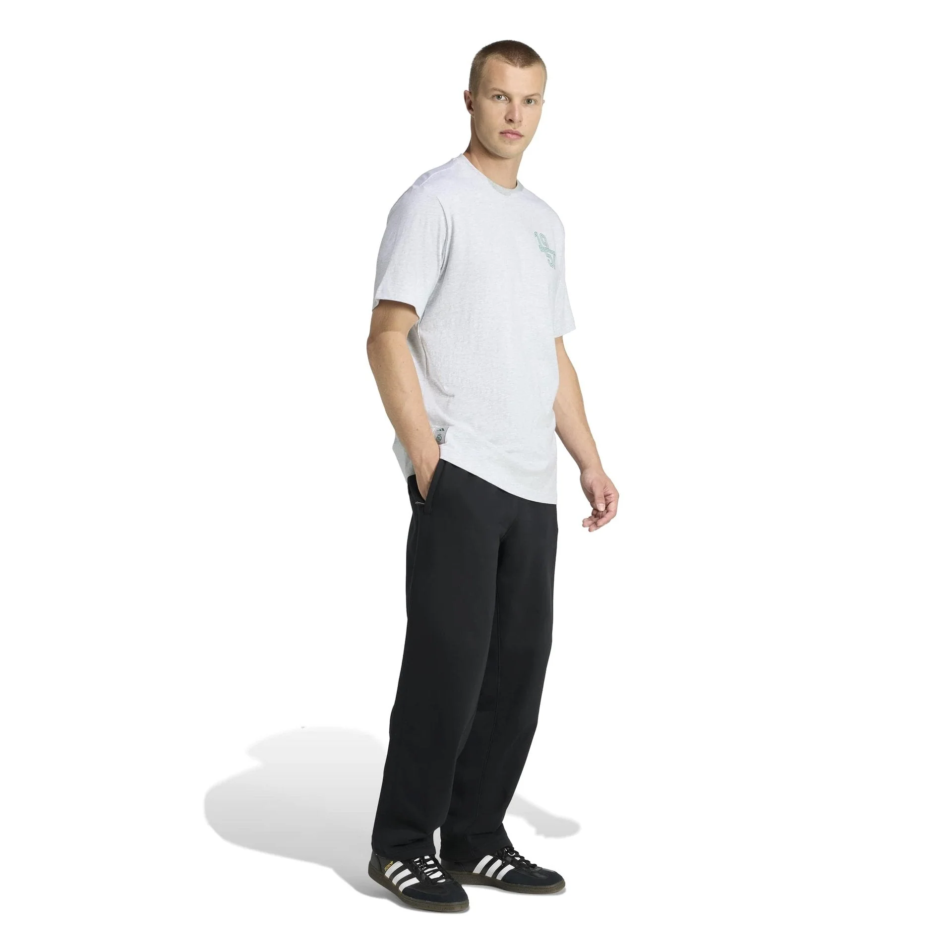 Mens adidas Heritage Pack T-Shirt Grey | 1957 - Image 5