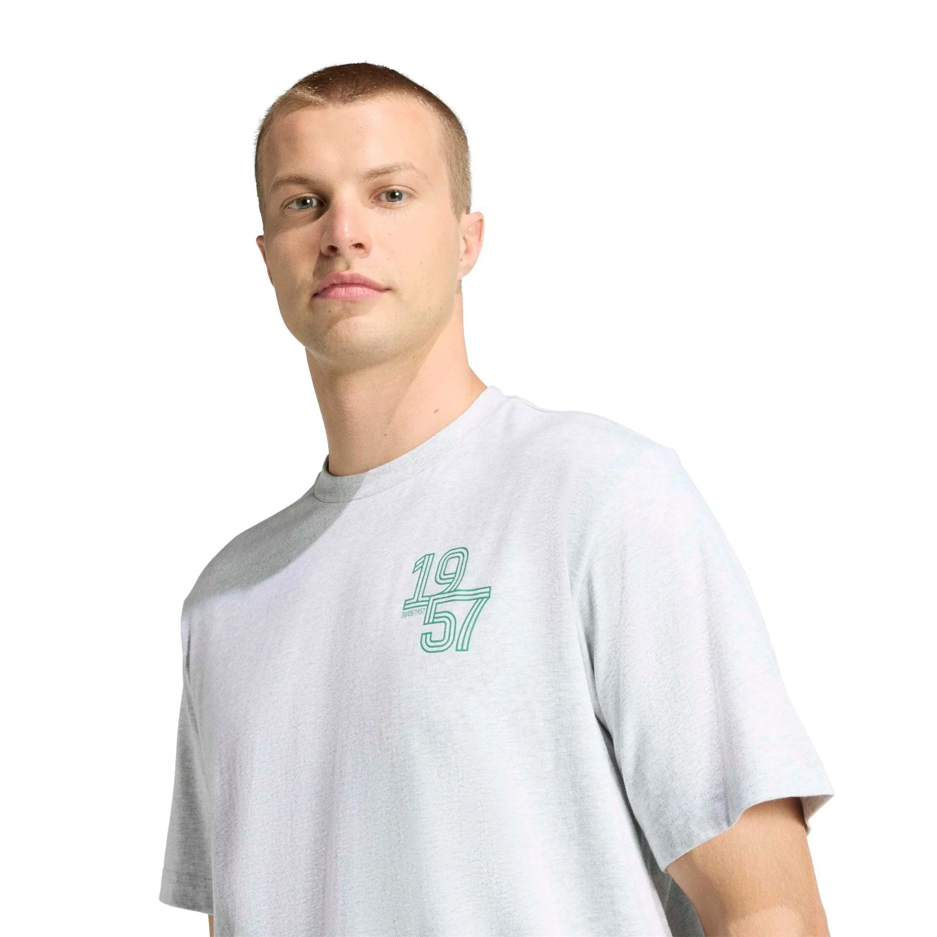 Mens adidas Heritage Pack T-Shirt Grey | 1957 - Image 6