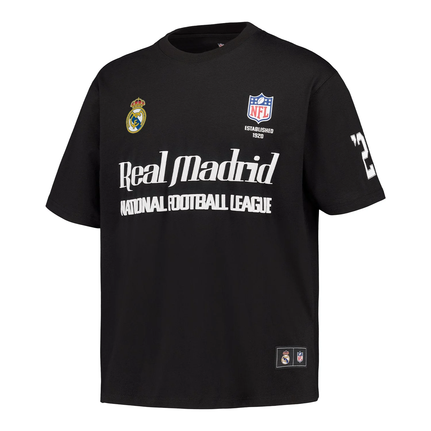 Mens Real Madrid x NFL T-Shirt Black - Image 3