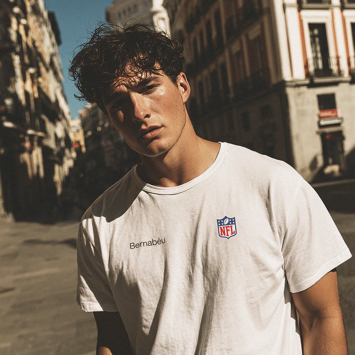 Men’s White Bernabéu x NFL Crest T‑Shirt - Image 3