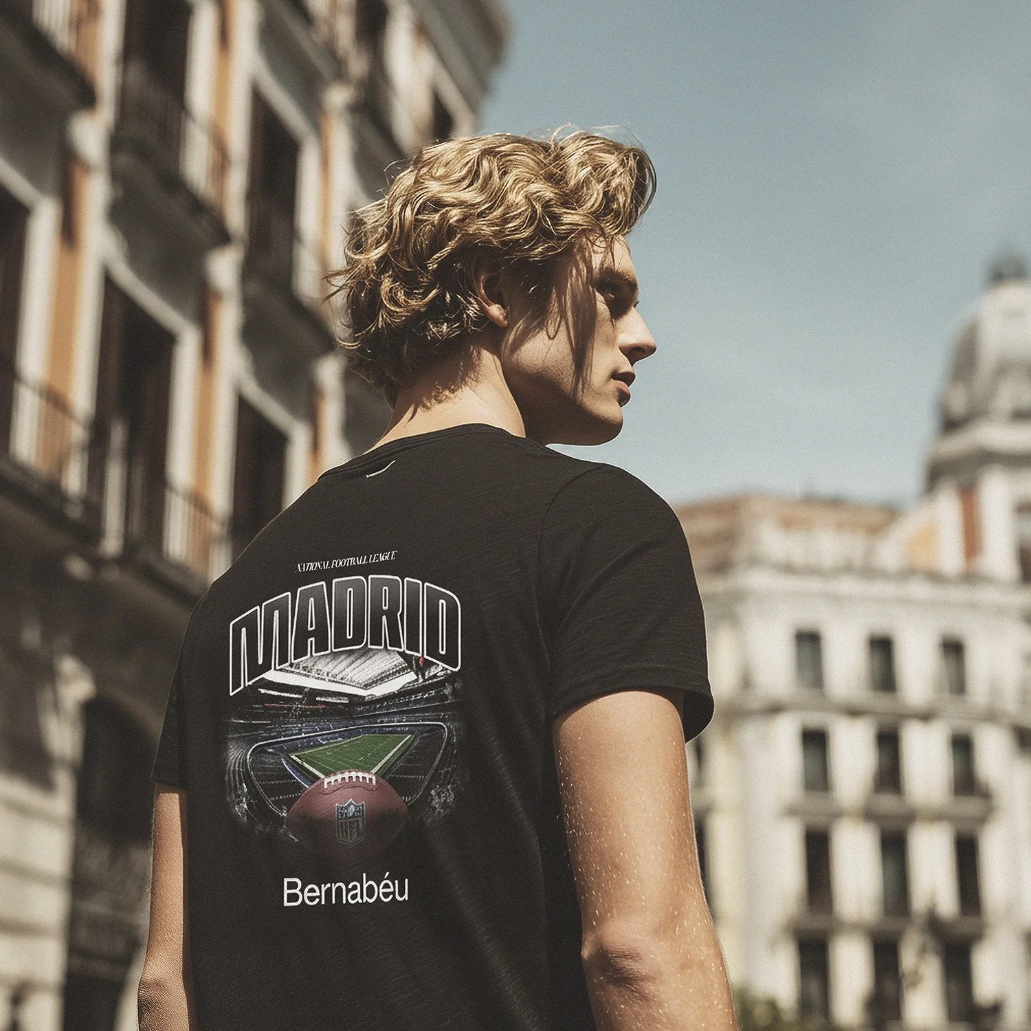Mens Bernabéu x NFL Football Field Shirt Black - Image 3