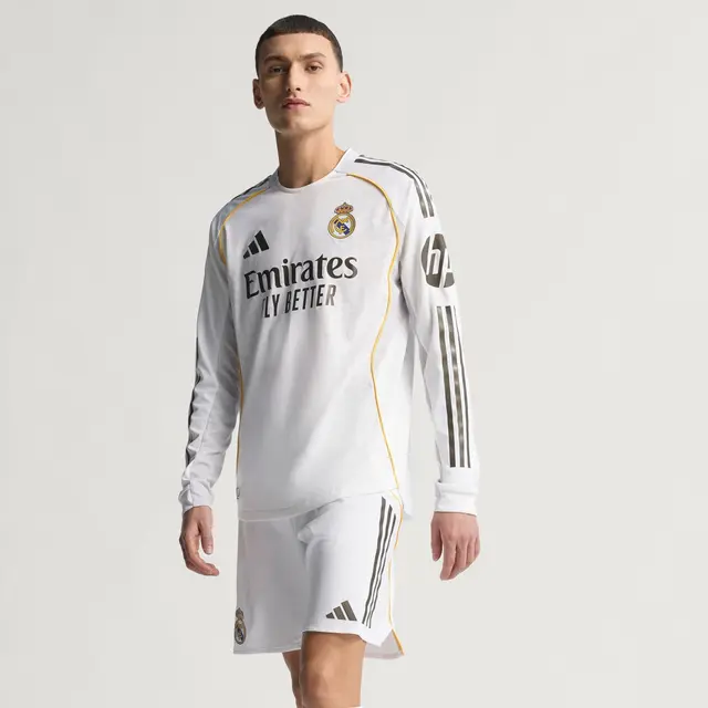 Mens Home Authentic Long Sleeve Jersey 25/26 White - Image 5