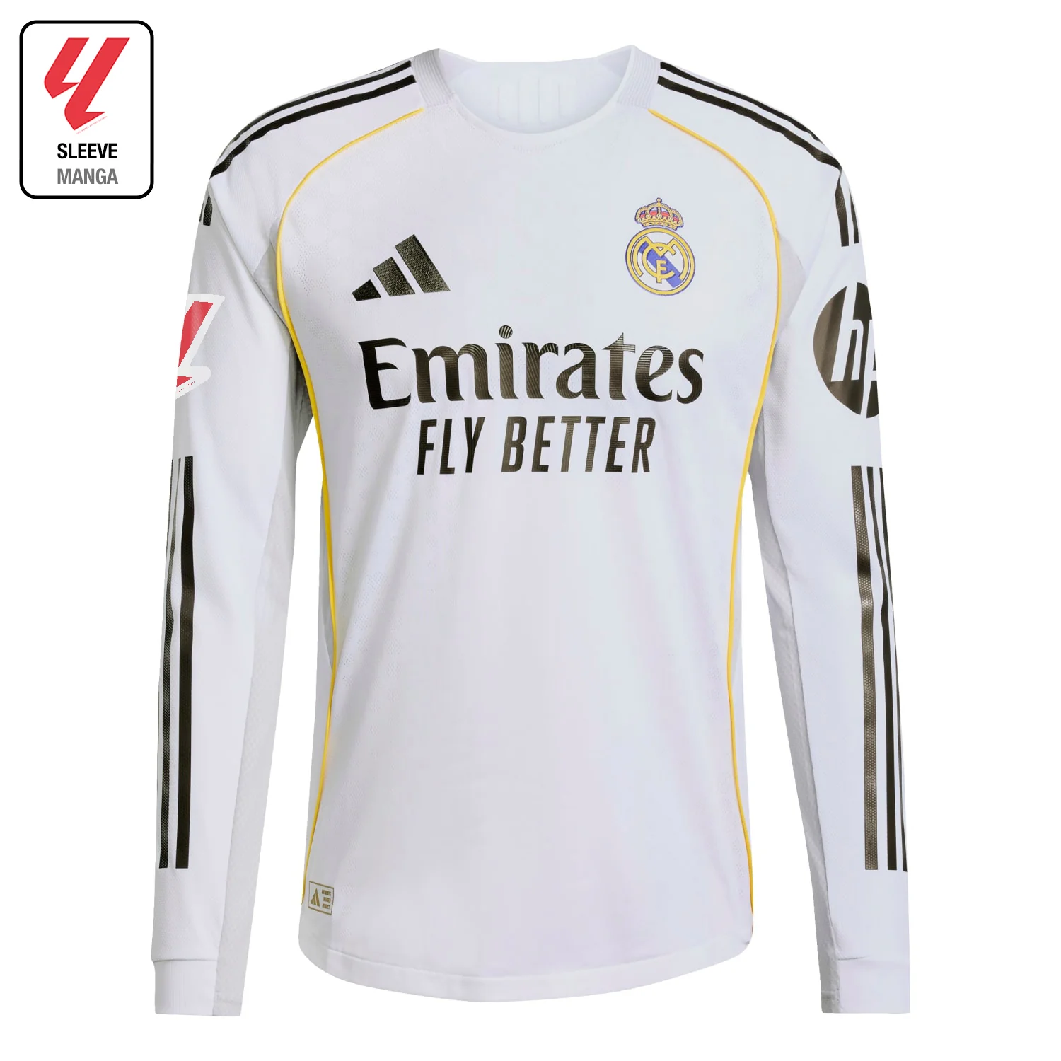 Mens Home Authentic Long Sleeve Jersey 25/26 White - Image 9