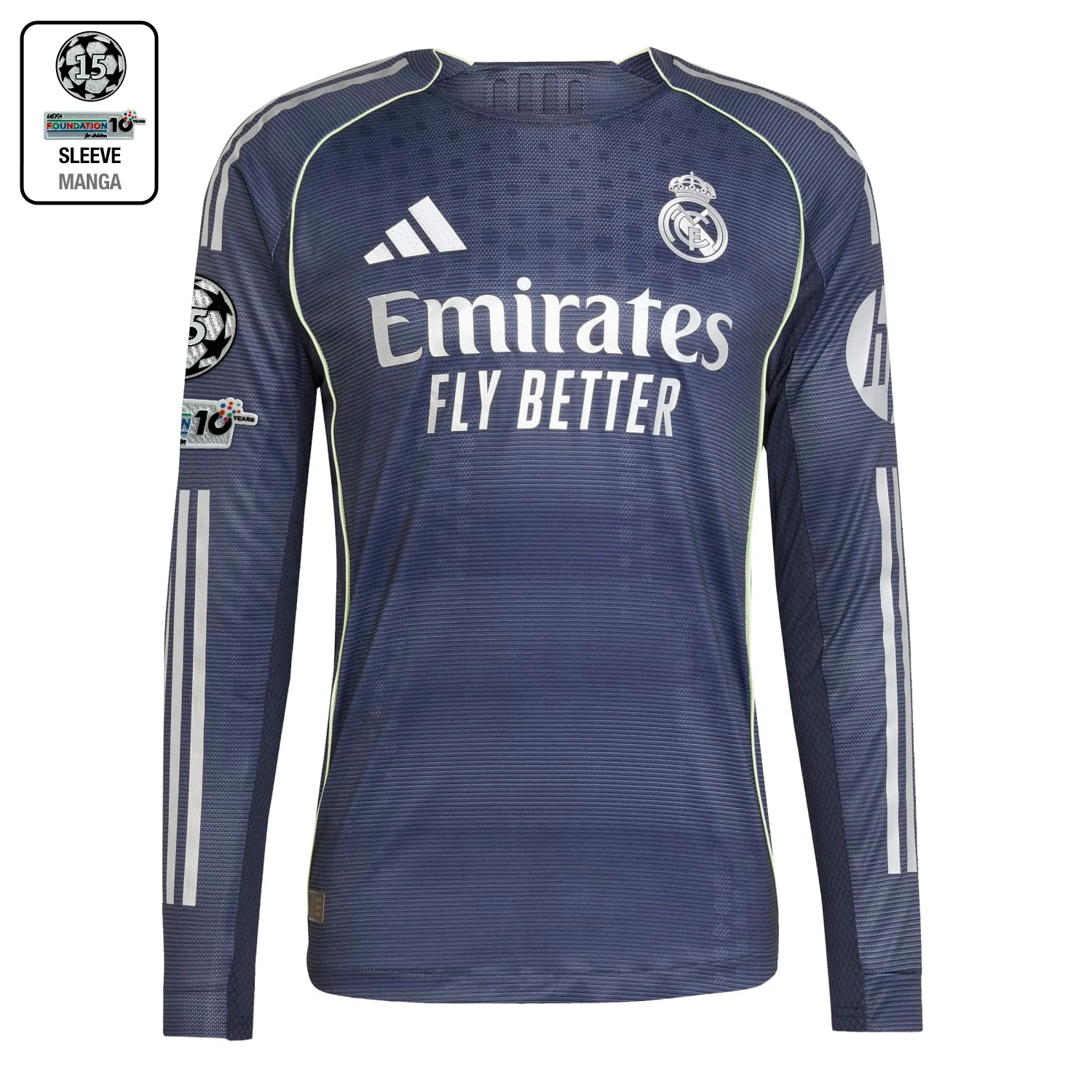 Mens Away Long Sleeve Authentic Jersey 25/26 Navy - Image 12