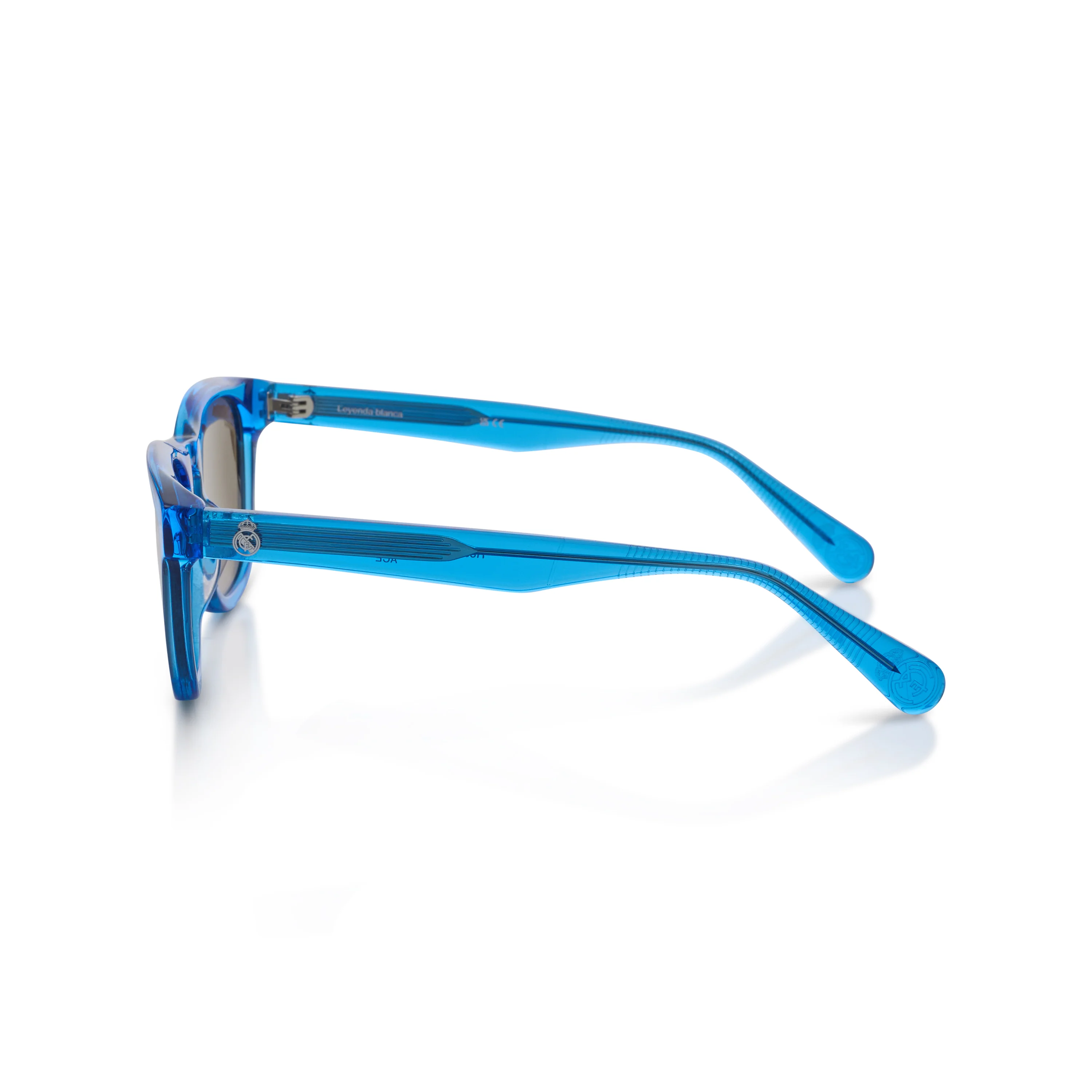 Round Real Madrid Acetate Sunglasses Blue - Image 7